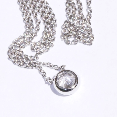 Brillant Collier rund 0.50 ct D hochfeines weiss SI1 5.09 - 5.15 x 3.05 mm GIA Gutachten 750er Weiss