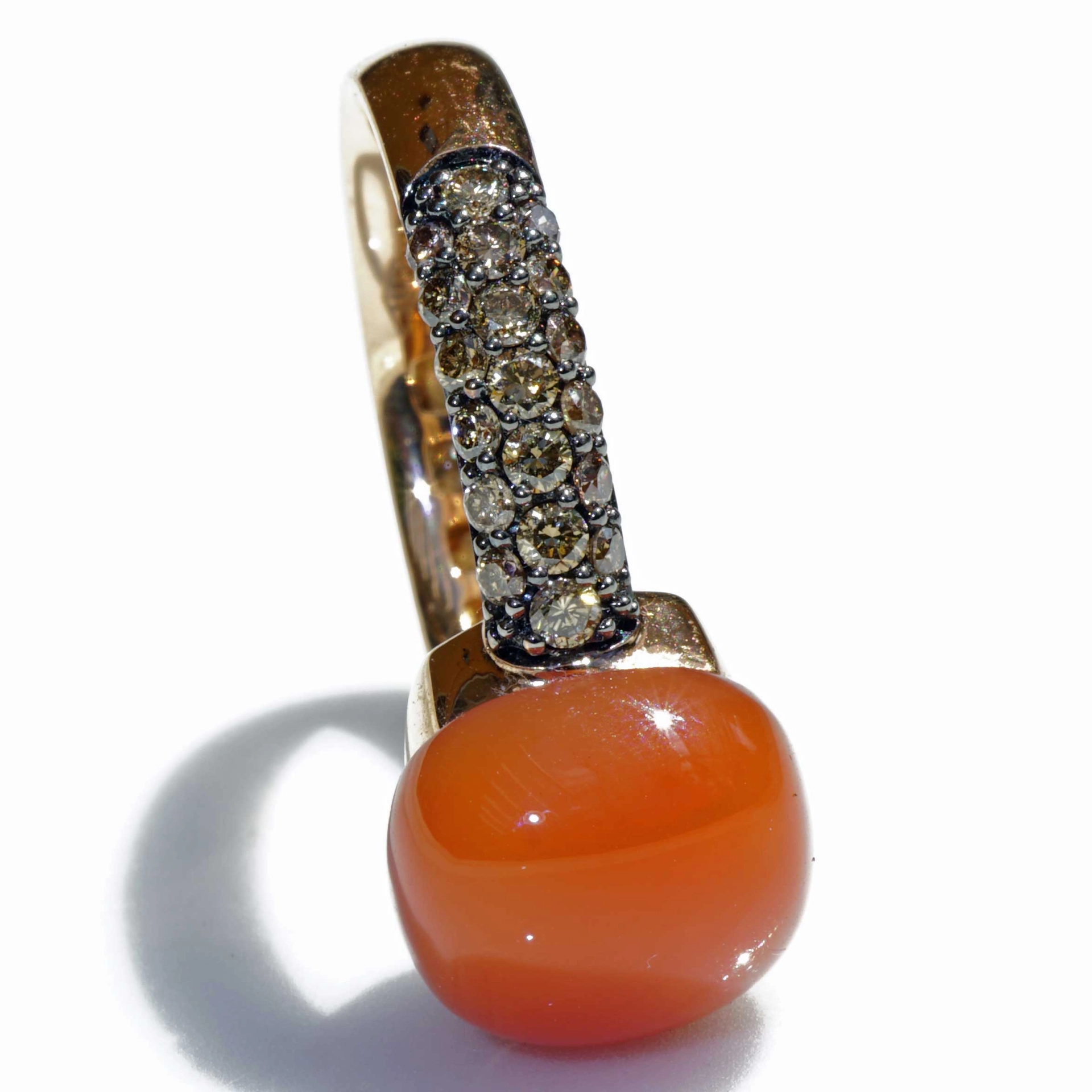 Mondstein Brillant Ring 750er Rosegold 7.30 ct 0.68 ct..elegante Winter Farben..liquid Impressions..