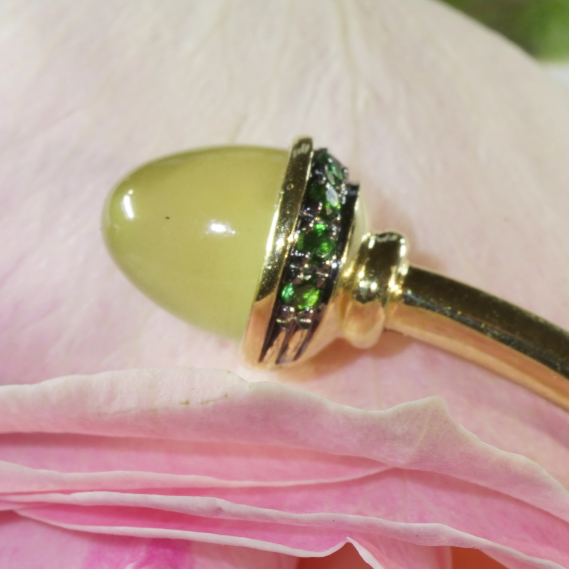 Peridot Tsavorith Armreif 750er Gelbgold Valenza .....bella Italia....tolle Kombi Möglichkeit