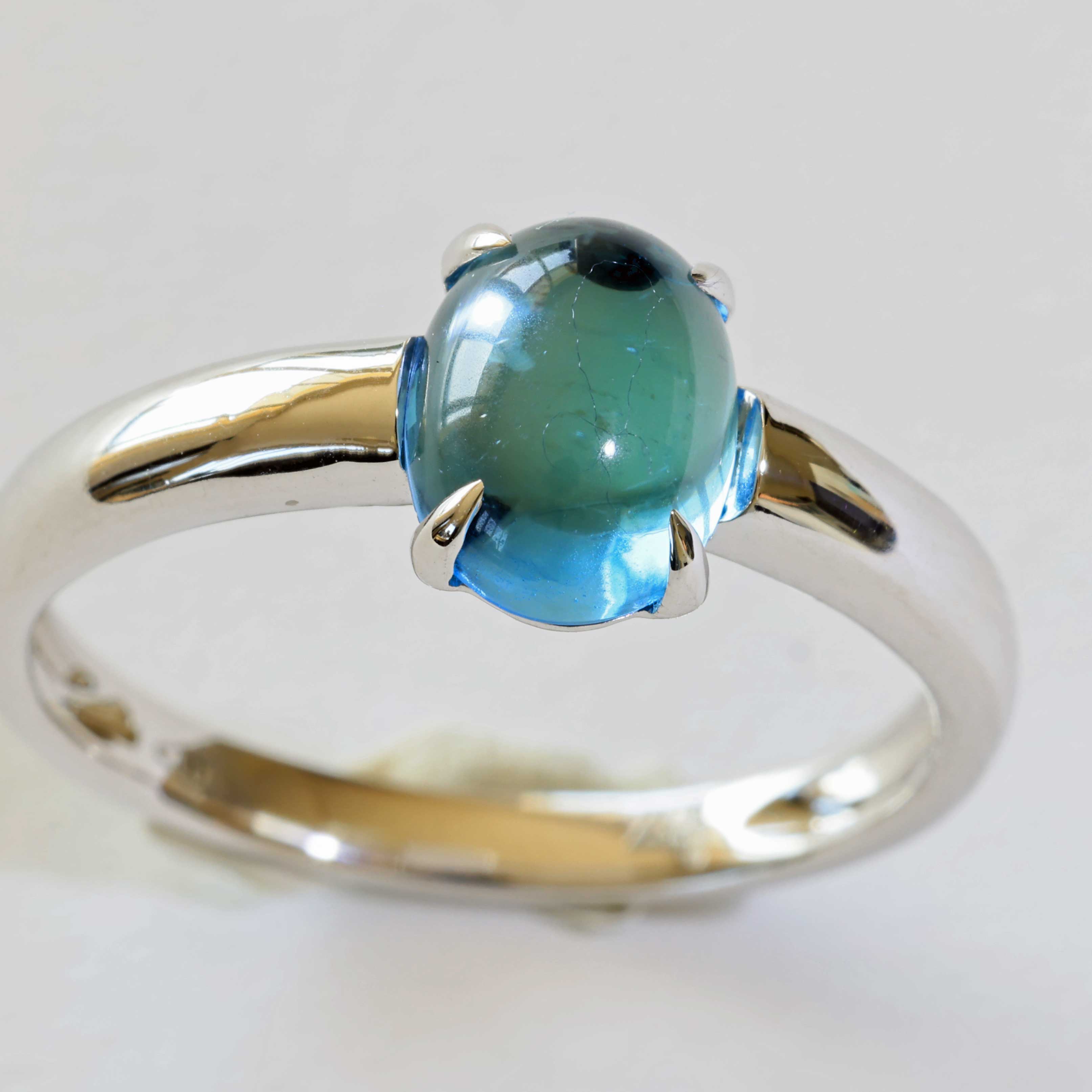 Blautopas Ring 750er Weissgold Ocean Blue....süsse Versuchung...made in Italy...hochwertig 