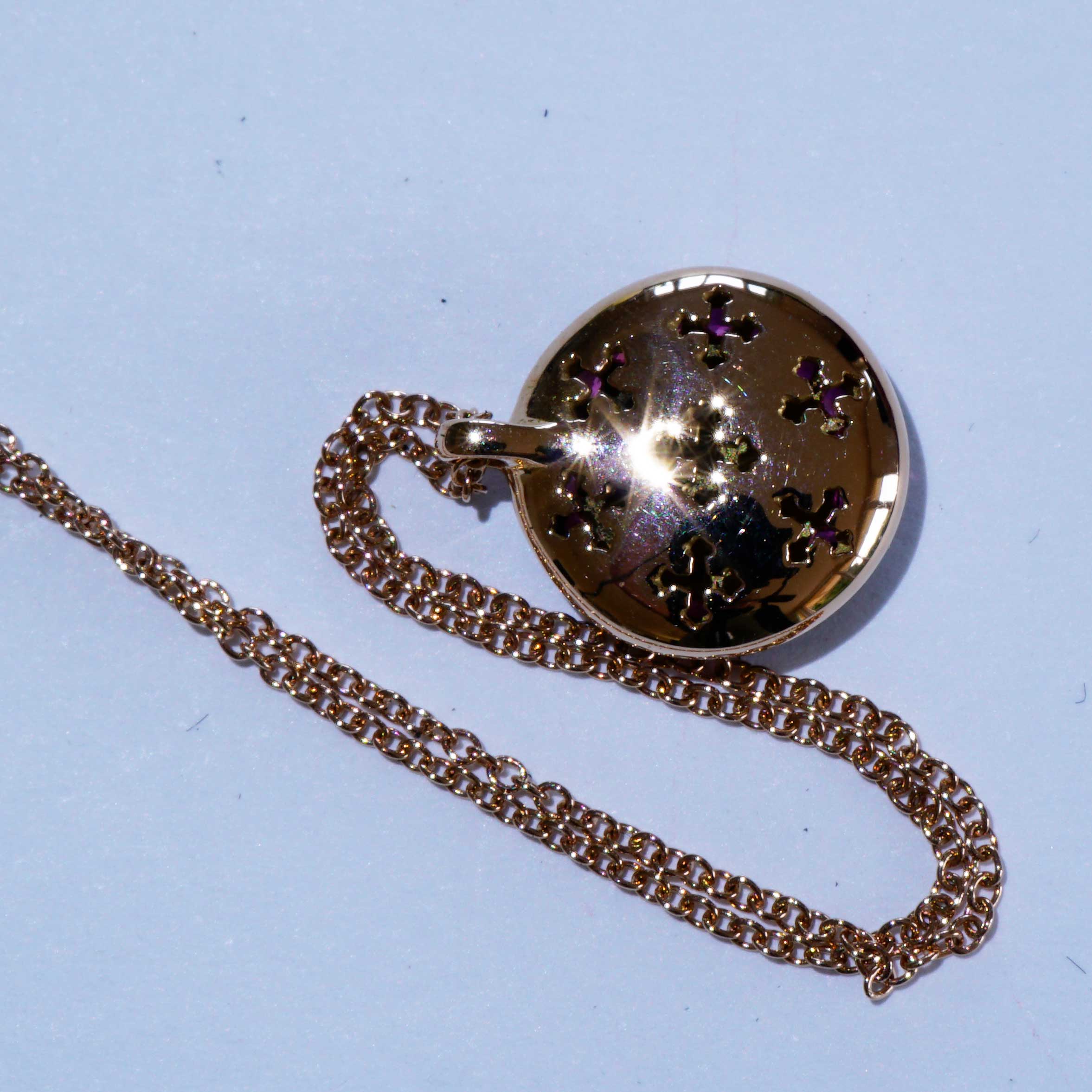 LOVE Saphir Herz Anhänger m. Kette 750er Rosegold....supercool gearbeitet in Traditionsgoldschmiede 