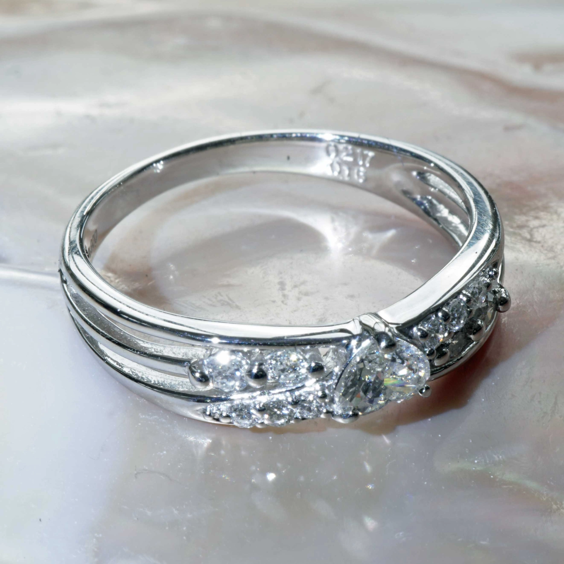 Diamant Herz Brillant Ring 0.217 ct 0.16 ct TW / SI 900er Platin....Love me....