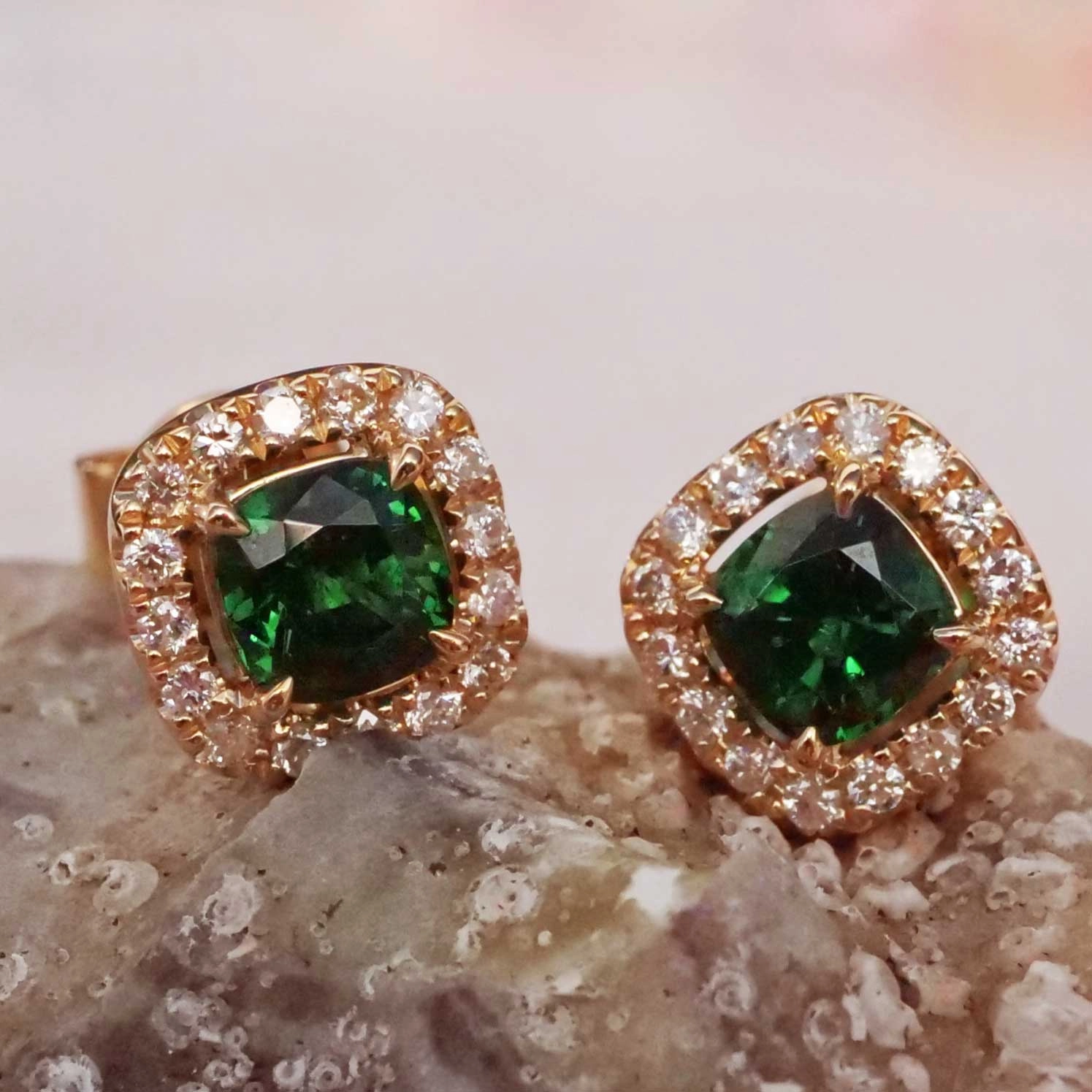 Tsavorith Brillant Ohrstecker 750er Gelbgold 1.42 ct 0.25 ct ...mit der gewaltigen Leuchtkraft