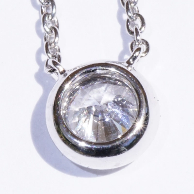 Brillant Collier rund 0.50 ct D hochfeines weiss SI1 5.09 - 5.15 x 3.05 mm GIA Gutachten 750er Weiss