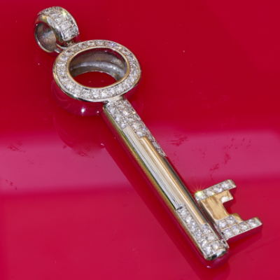 Brillant Schlüssel Anhänger 750er Weissgold 1 ct 25 Gramm schwer ....Dein Schlüssel zum Herzen
