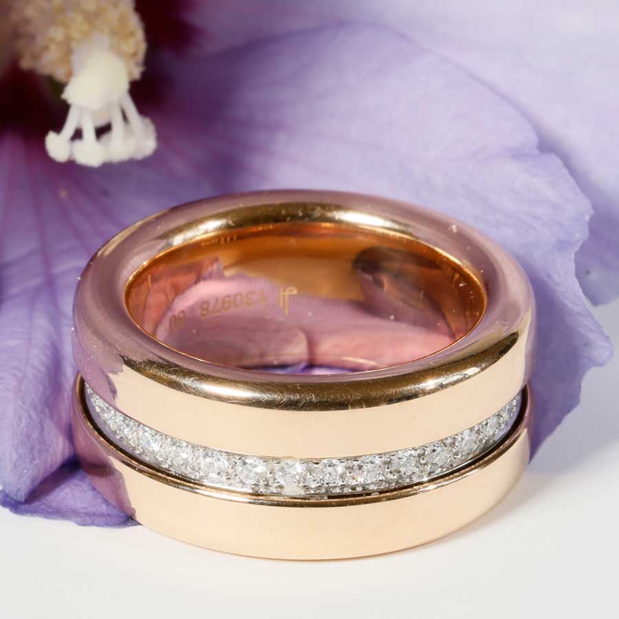 Brillant Ring Revellion von Jörg Heinz 0.68 ct TW VVS 750er Rosegold mit Edelstahl Neupreis 9990.-Euro