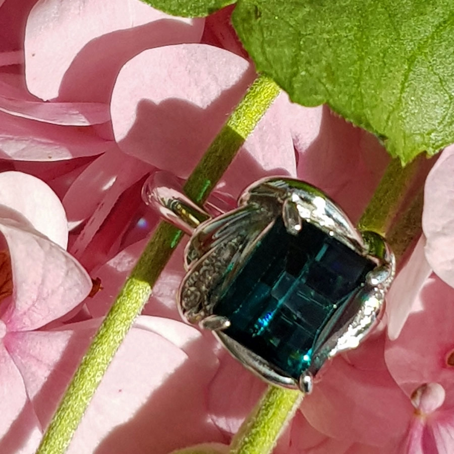 Indigolith Brillant Ring 900er Platin