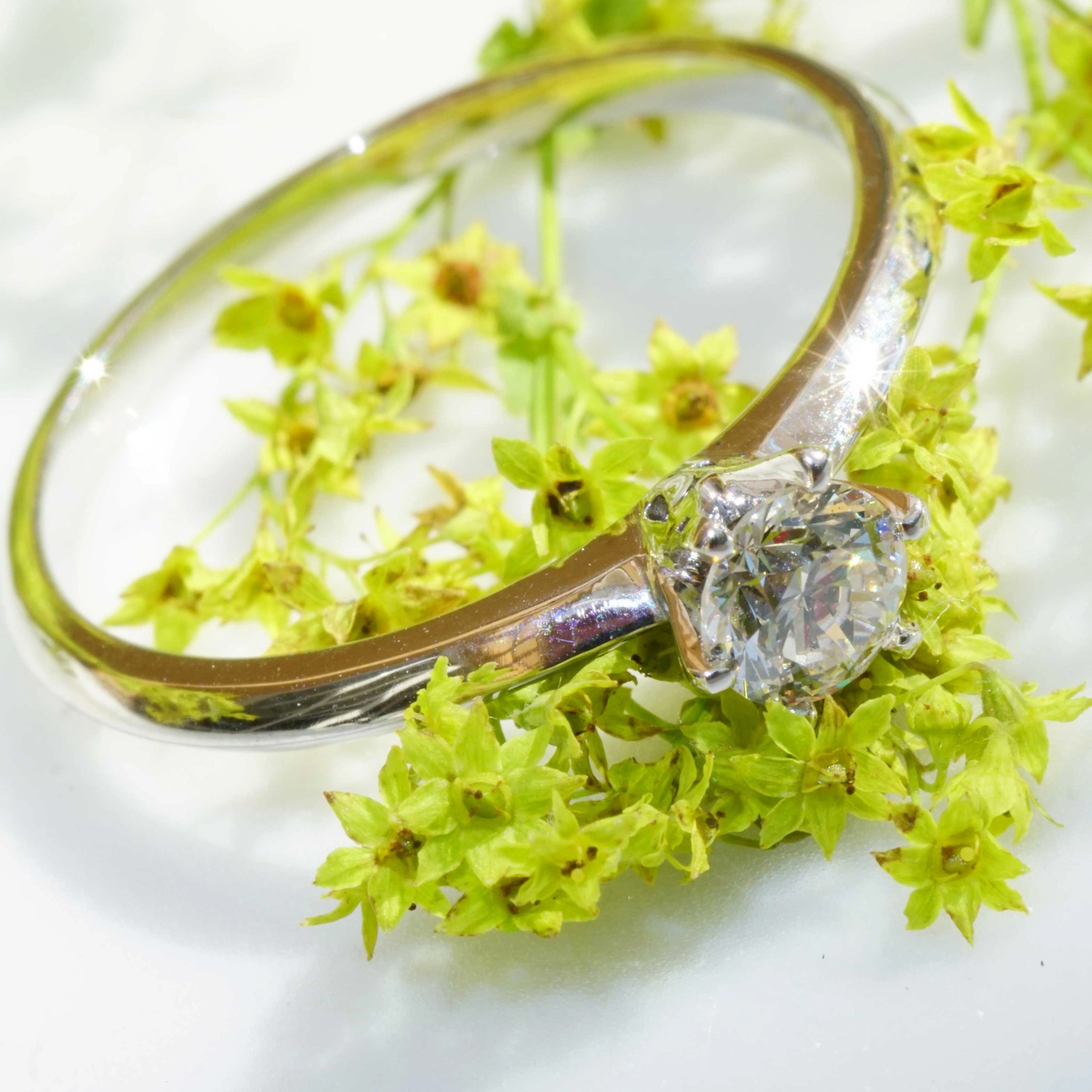 Brillant Ring Anhänger Ohrstecker 750er Weissgold Set 1.20 ct Getönt VS Silhouette Schmuck