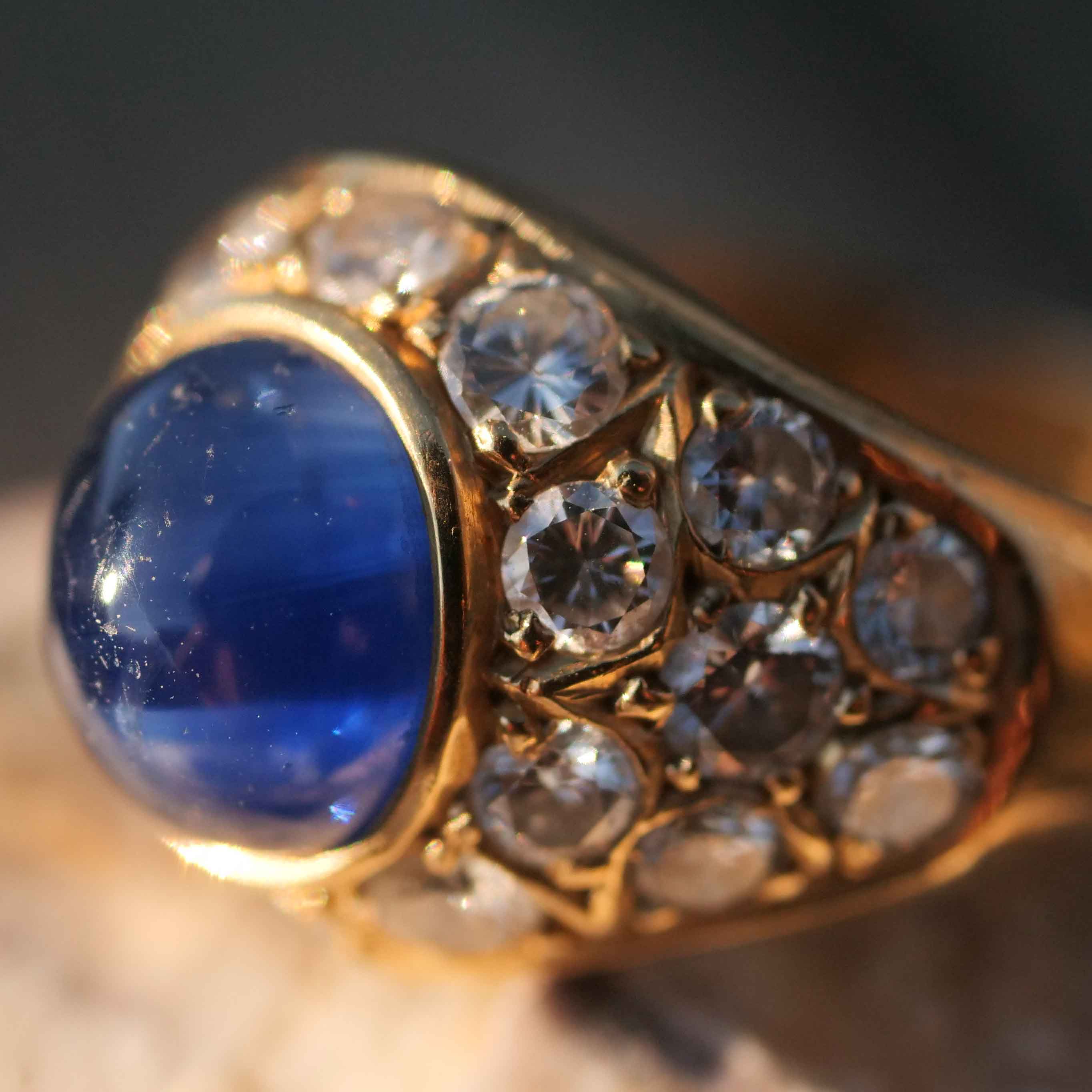 Saphir Brillant Ring 750er Gelbgold 1.44 ct TW-W VS-SI Material Gold 880.-Euro