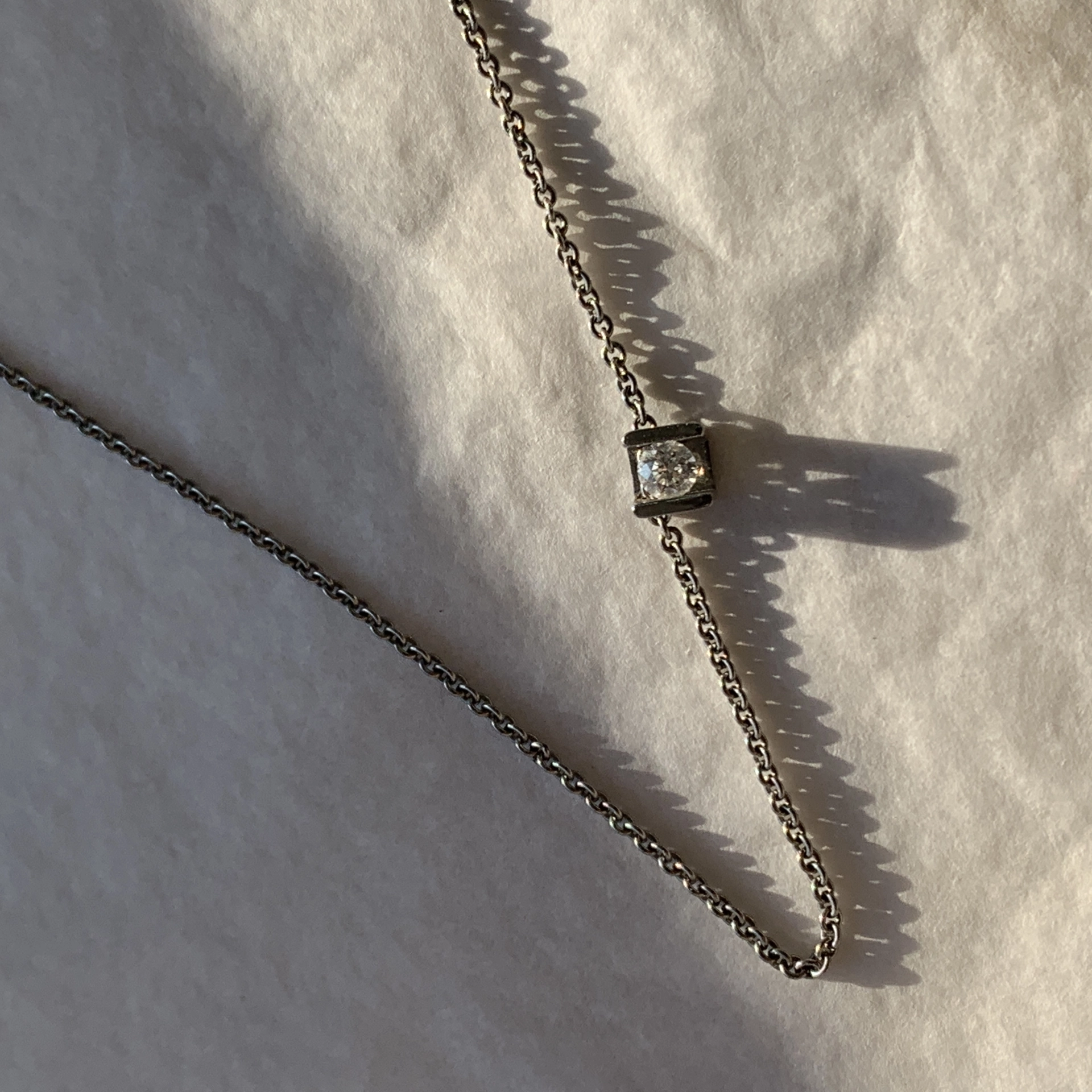 Anhänger Humphrey Cube 0.10 ct Edelstahl nickelfrei mit Kette in Edelstahl
