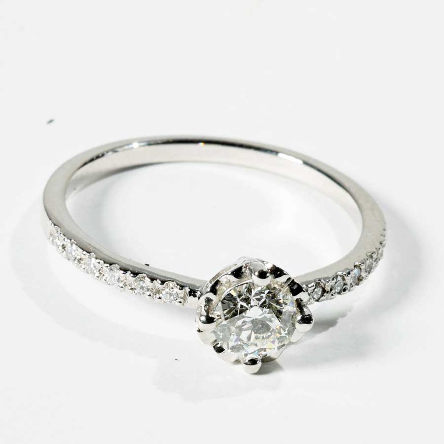 Brillant Ring 0.59 ct G SI2 HALBKARÄTER von  Silhouette Bentner HRD Zertifikat 950er Platin