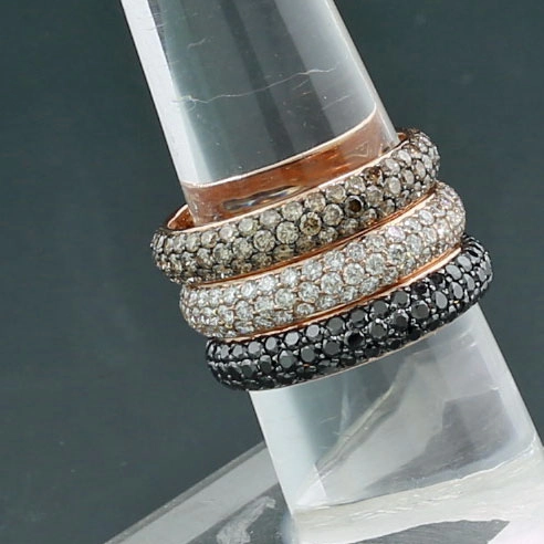 Brillant Ring Set Memoire in 750er Rosegold 5.26 ct
