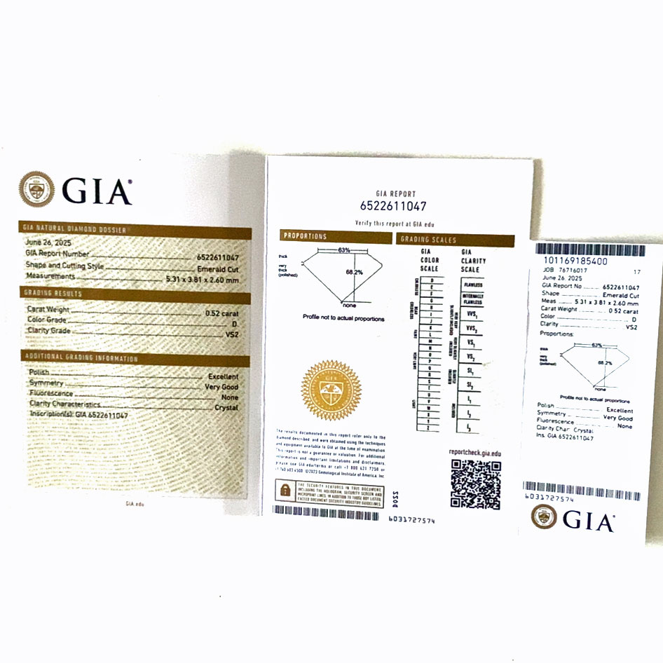 Emeraldcut Diamant Ring 0.64 ct D VS2 Silhouette Bentner GIA Zertifikat 950er Platin 