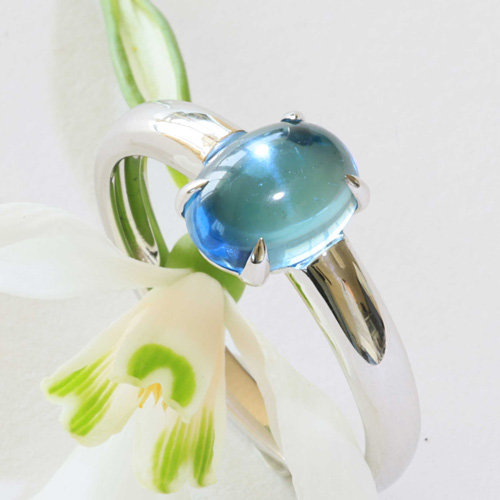 Blautopas Ring 750er Weissgold Ocean Blue....süsse Versuchung...made in Italy...hochwertig 