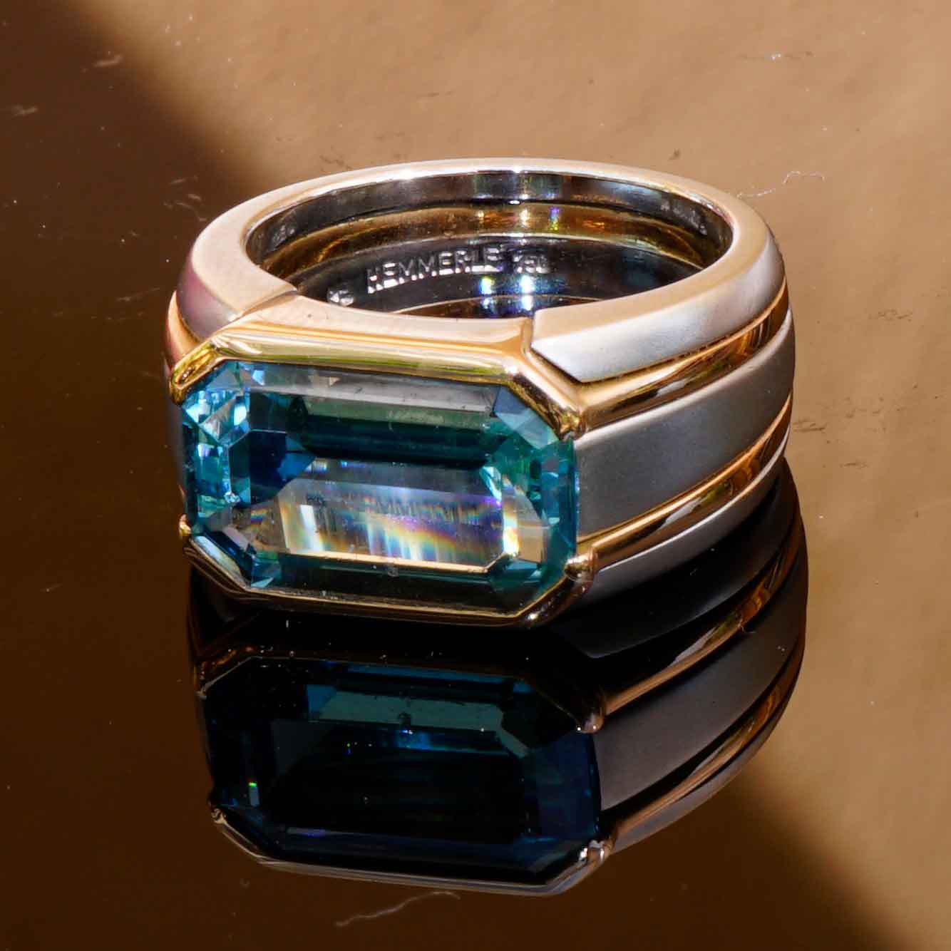 Hemmerle München Armreif und Ring 750er Gold Platin 16 ct und 5 ct Santa Maria Farbe 