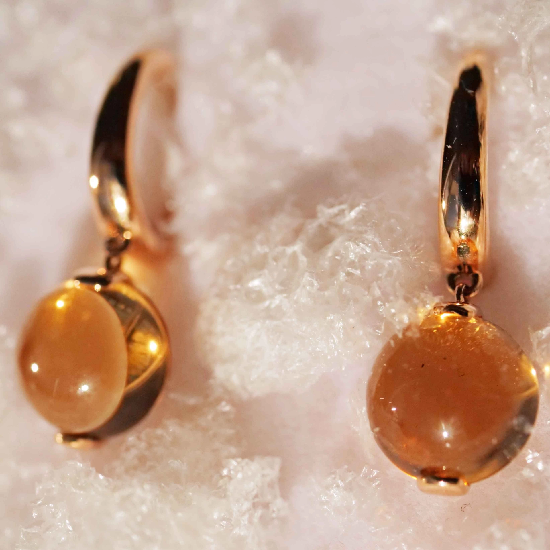 Elegante Citrin Creolen Ohrhänger 750er Gelbgold wunderhübsch made in Italy 5.71 ct