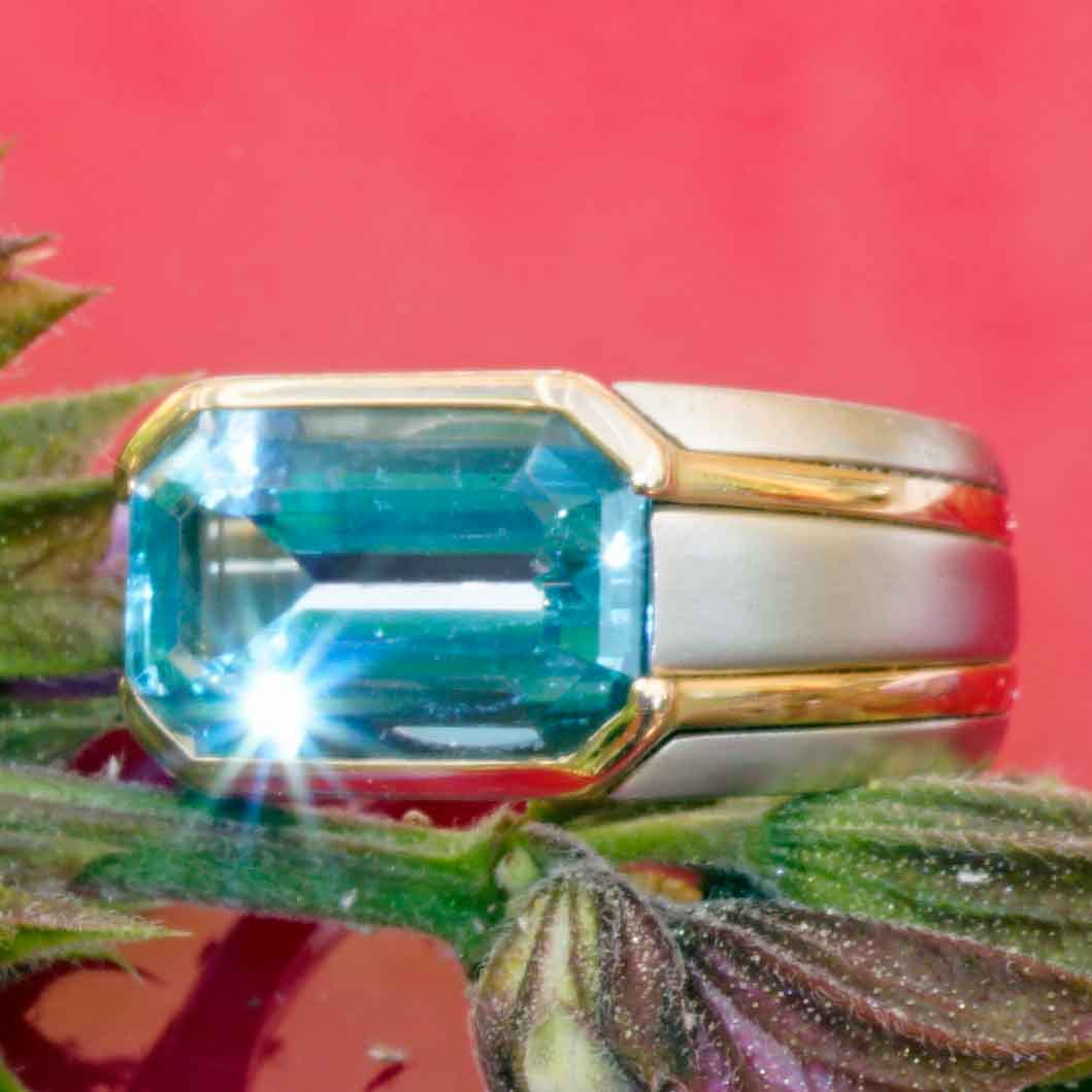 Hemmerle München Armreif und Ring 750er Gold Platin 16 ct und 5 ct Santa Maria Farbe 