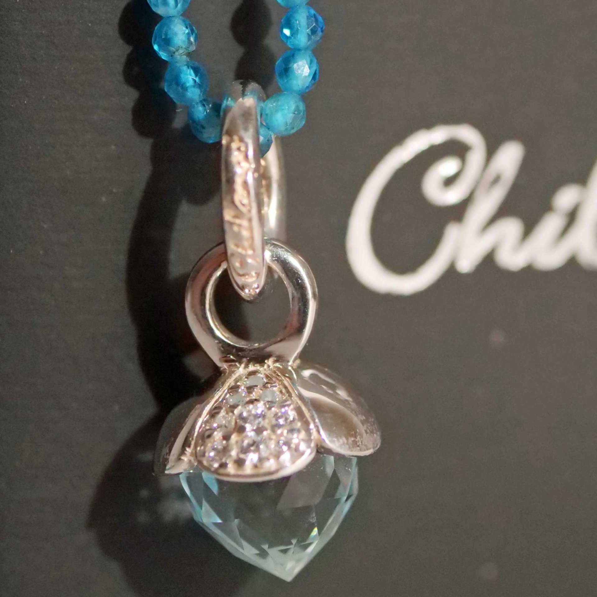 Original Chilango Anhänger 4 Leaves Out of Nature Sky Topaz white Circonia 925er Silber