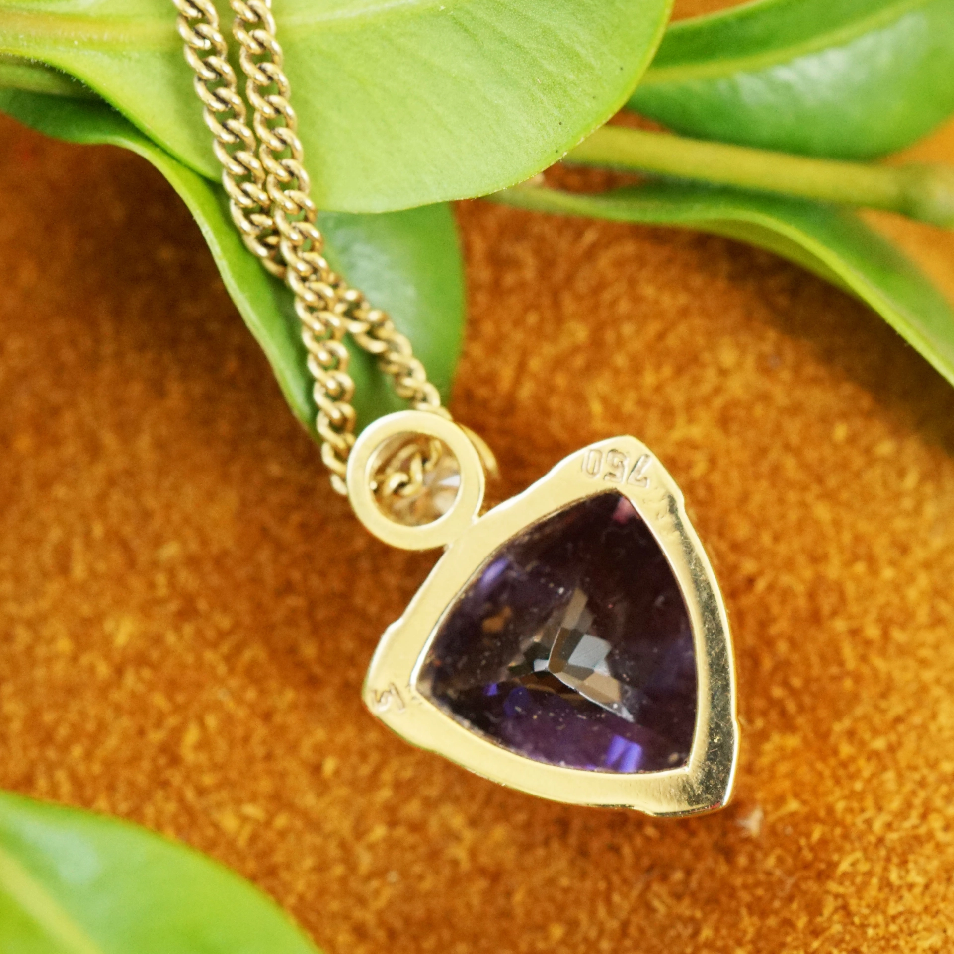 Tansanit Brillant Anhänger 5 ct m. Kette 750er Gold aus Nachlass günstig