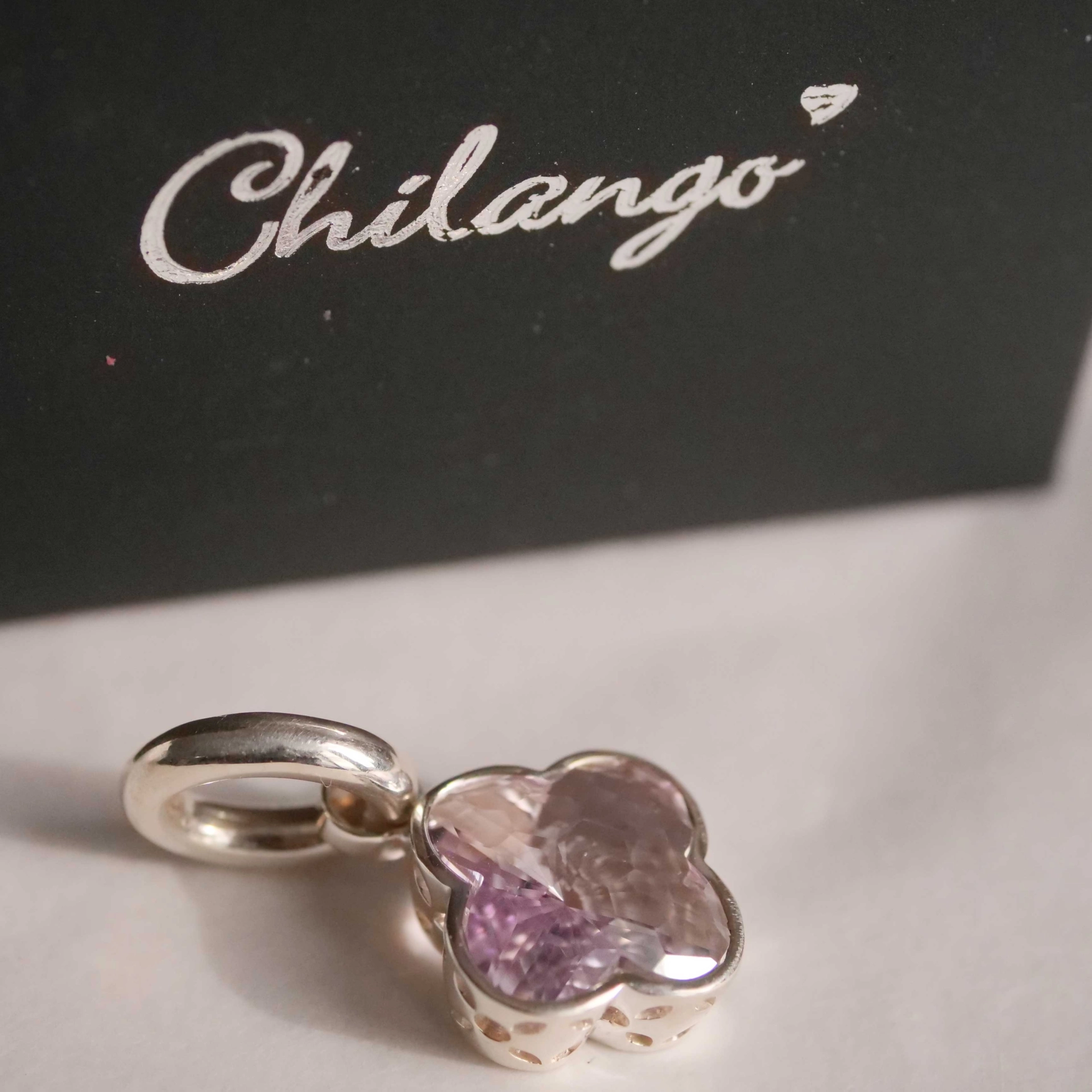 Original Chilango Amethyst flieder  Anhänger Lilly Flower 2 out of Nature 925er Silber toller Schlif
