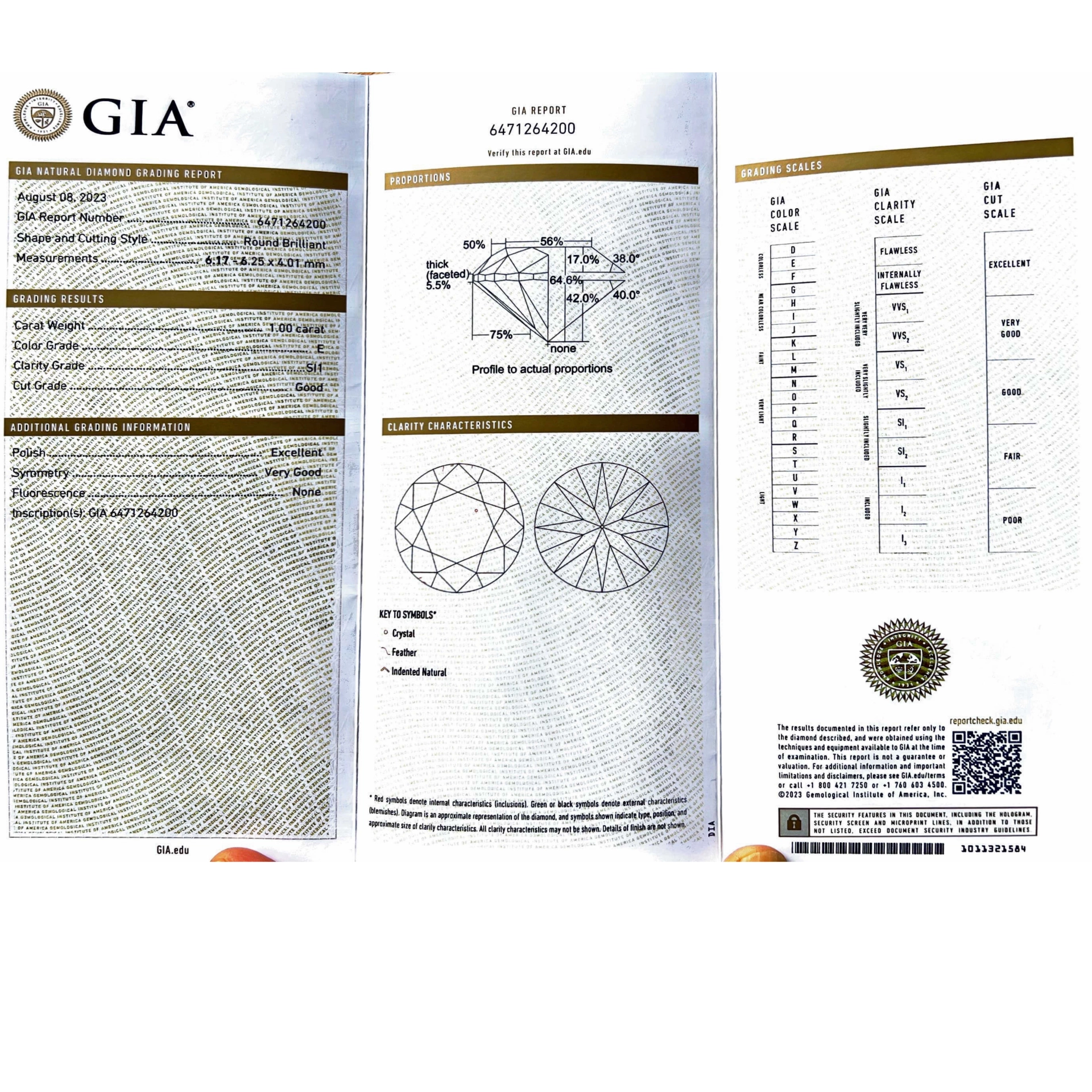 Brillant Anhänger rund 1.00 ct E SI1 6.17 - 6.25 x 4.01 mm im Halo Stil 0.25 ct GIA Gutachten