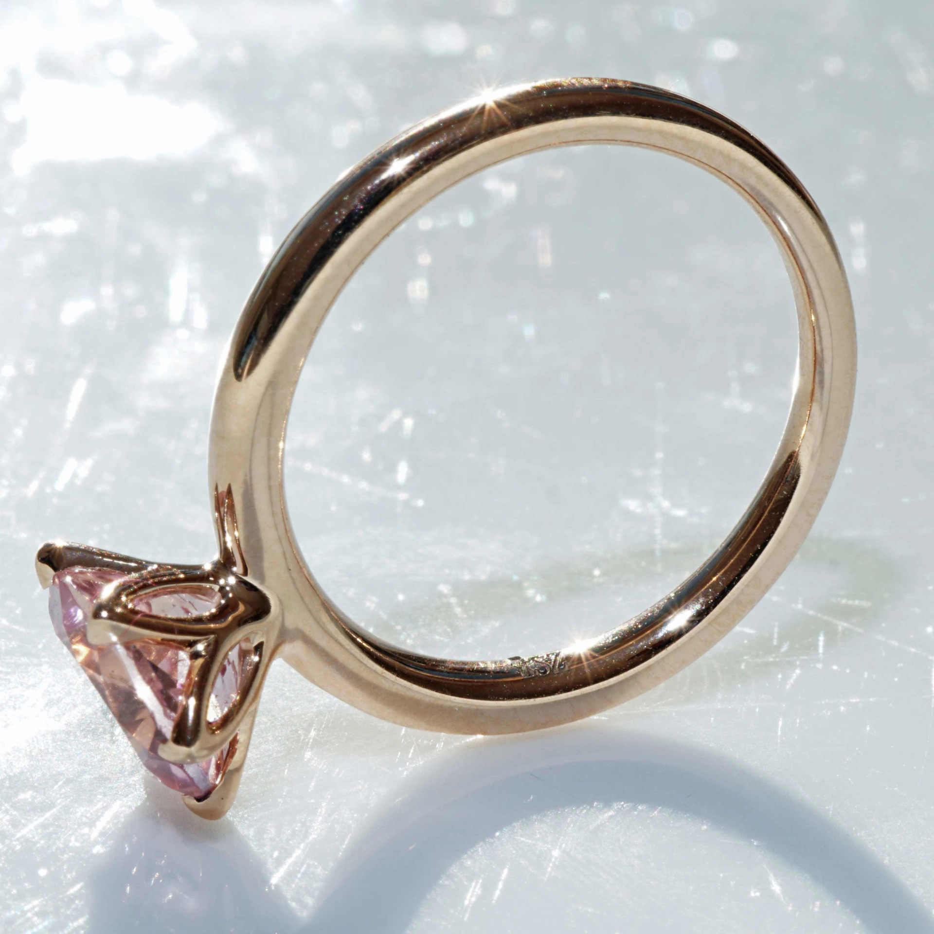 Bestseller Kombinationsring..pink Turmalin Ring in 750er Rosegold hergestellt in Valenza...toll mass