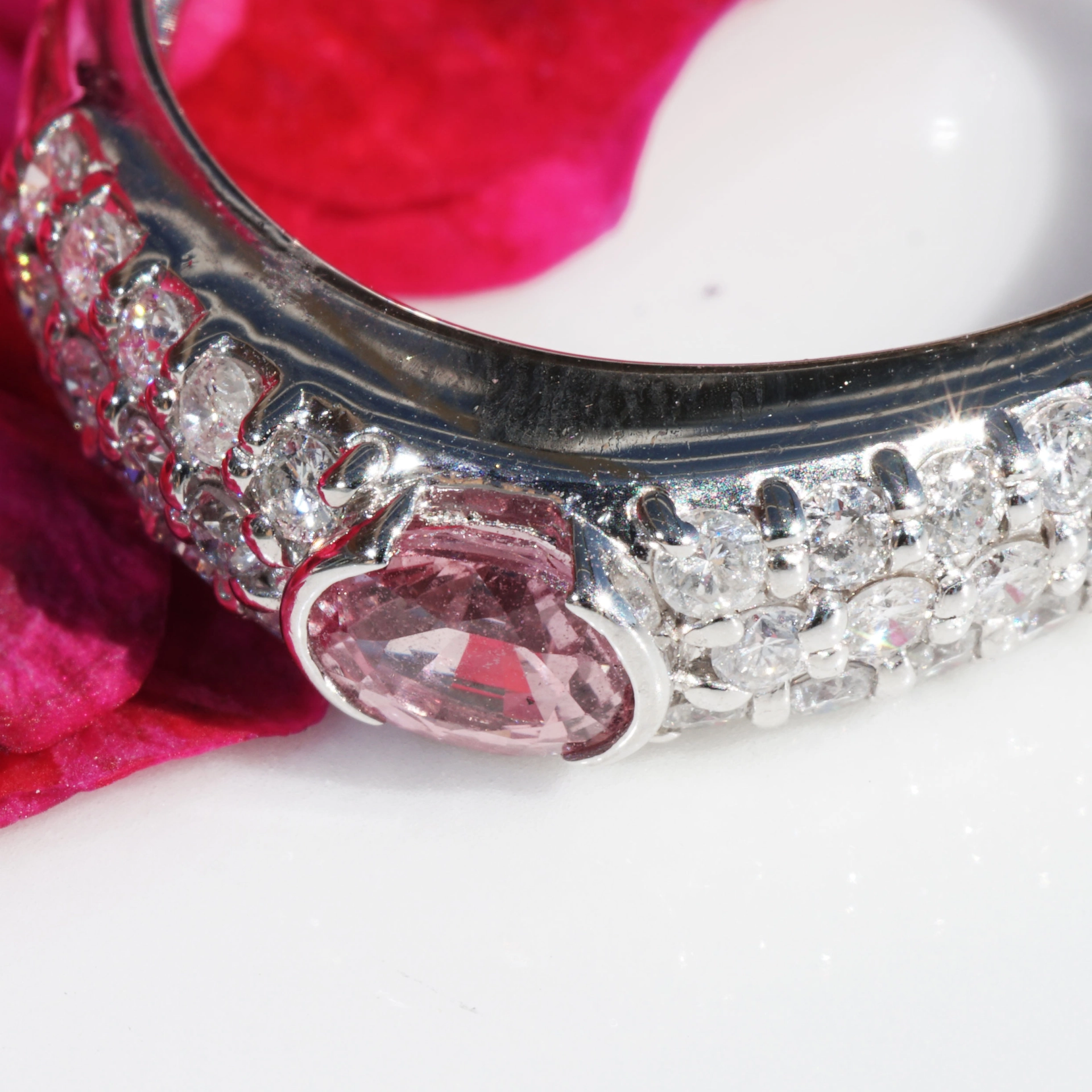 Solitaer-Saphir-Brillant-Ring-900er-Platin-0-51-ct-0-50-ct-TW-SI-SON02631 Solitär Saphir Brillant Ring 900er Platin 0.51 ct 0.50 ct TW SI Tolle Brillanz tolles Pink