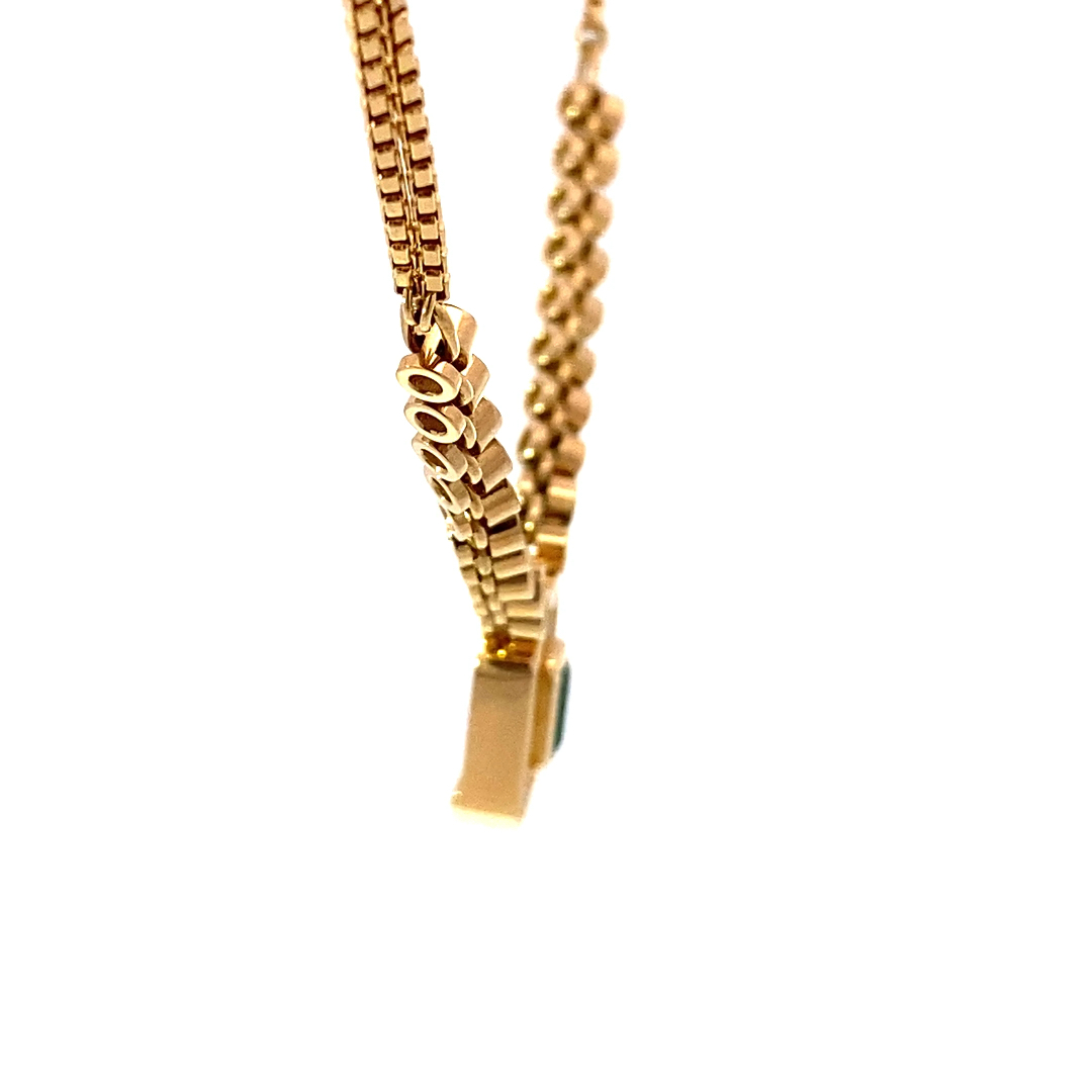 Smaragd Brillant Collier 750er Gelbgold Platin...super elegant..0.58 ct W SI