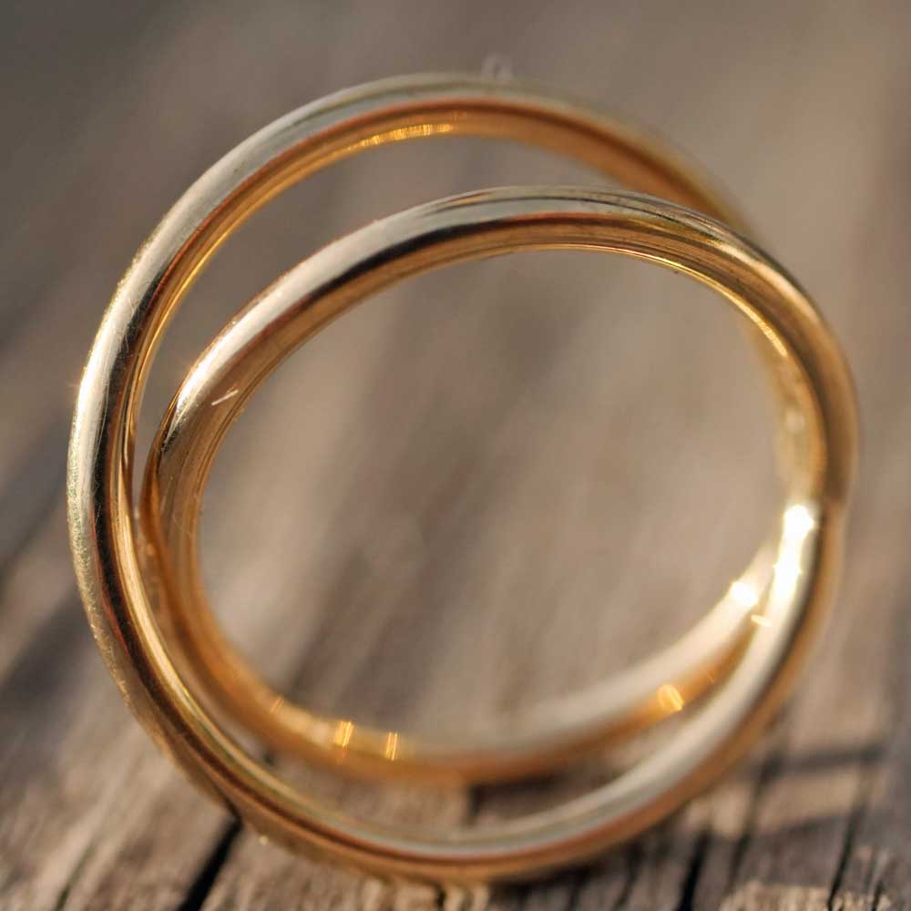 Guido Maria Kretschmer Jewellery Doppelschienen Ring in 375 Gelbgold 17 mm D.