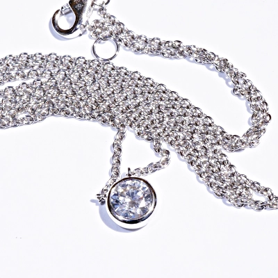 Brillant Collier rund 0.50 ct D hochfeines weiss SI1 5.09 - 5.15 x 3.05 mm GIA Gutachten 750er Weiss