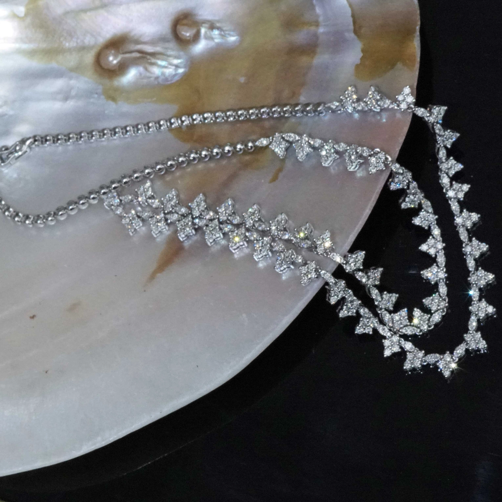 Brillant Collier 4.20 ct 750er Weissgold 360 Vollschliff Brillanten ergeben ein Prachtcollier