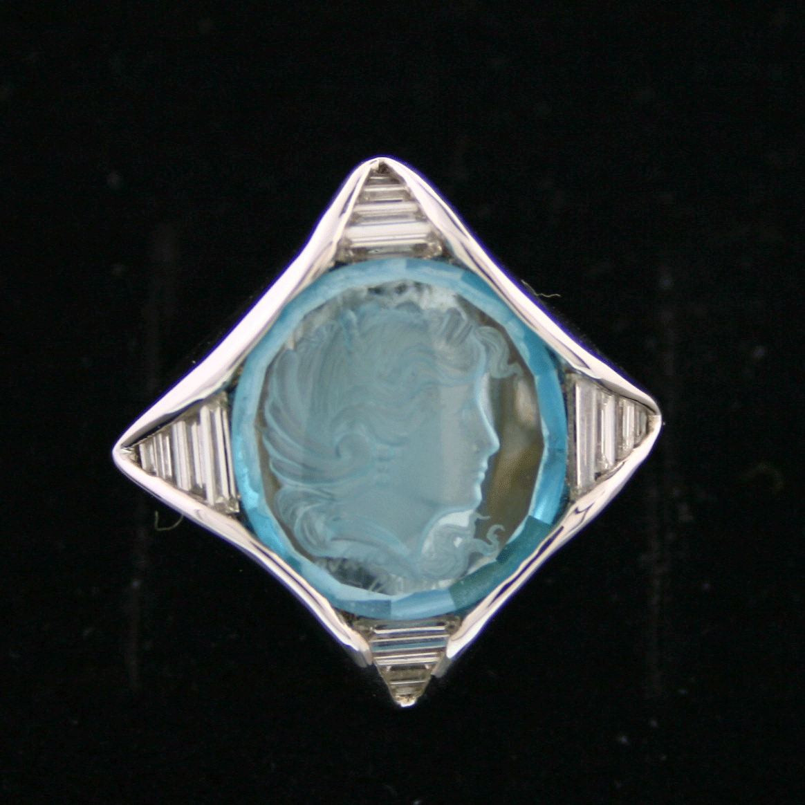 Topas-Diamant-Ring, 750/-GG.