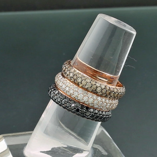 Brillant Ring Set Memoire in 750er Rosegold 5.26 ct