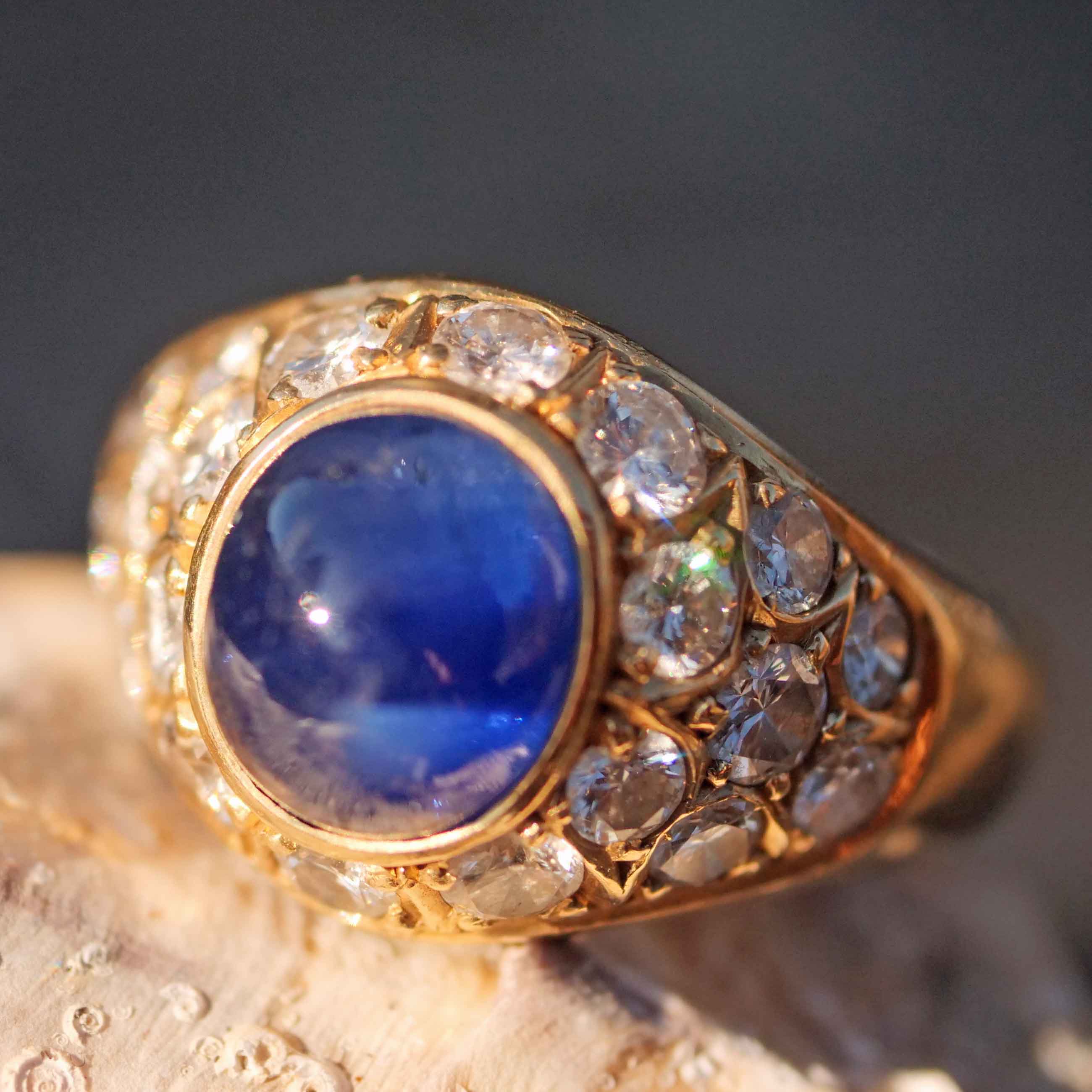 Saphir Brillant Ring 750er Gelbgold 1.44 ct TW-W VS-SI Material Gold 880.-Euro