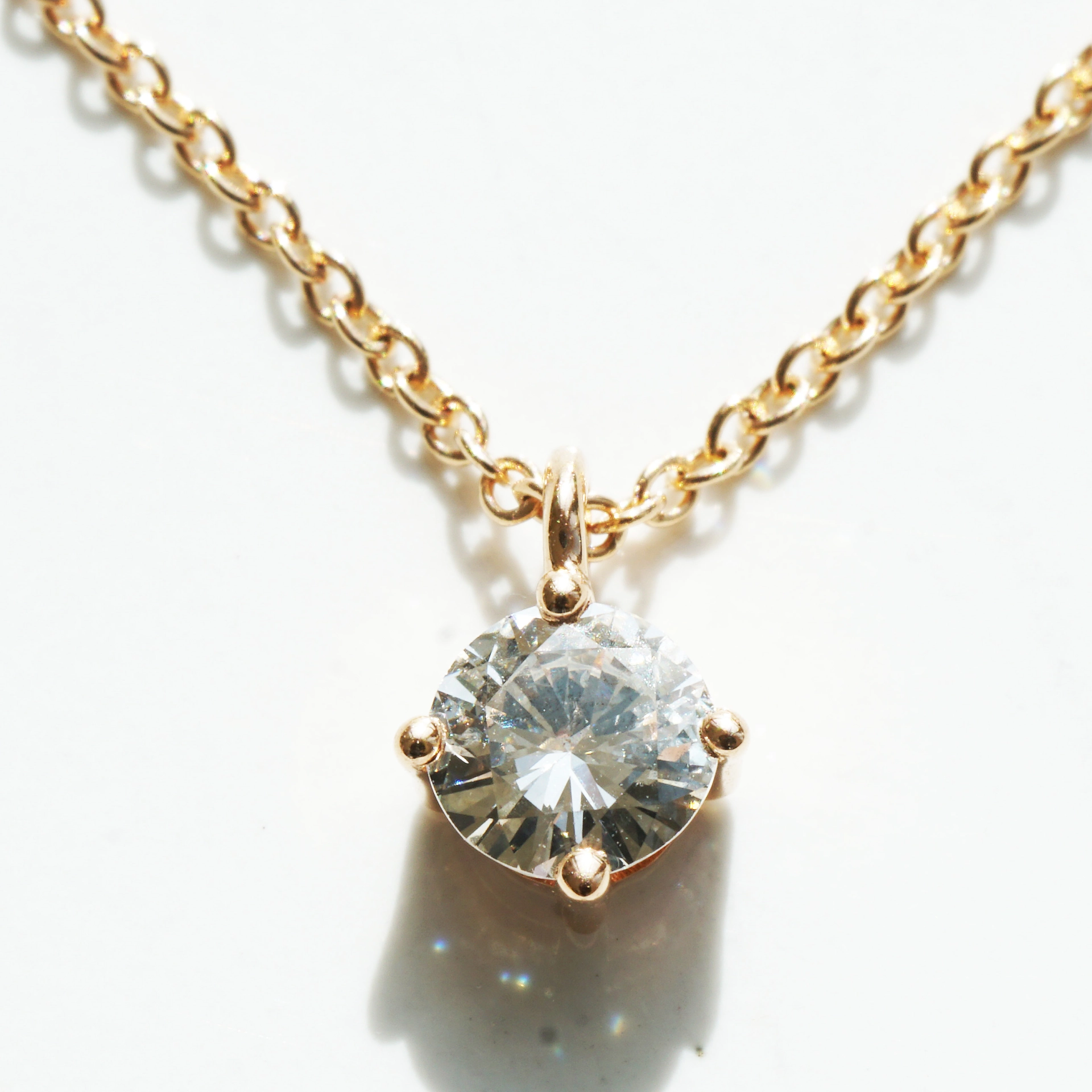 Brillant Solitär Anhänger mit Kette 750er Rosegold 0.18 ct W SI...genau den will ich...