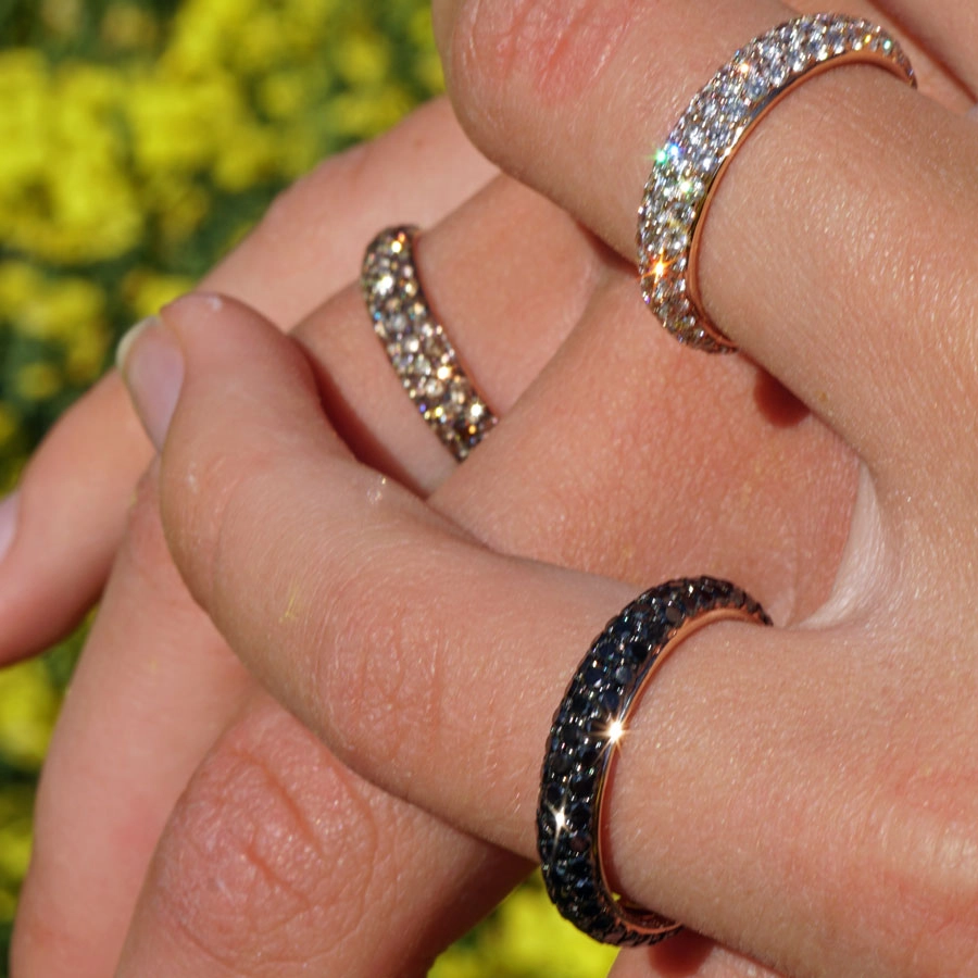 Brillant Ring Set Memoire in 750er Rosegold 5.26 ct