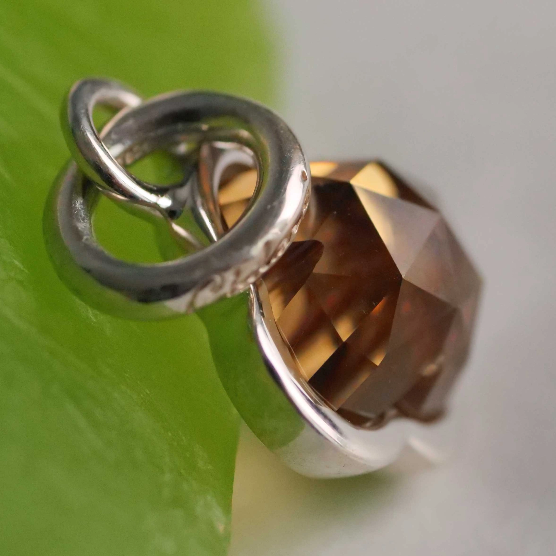 Original Chilango Citrin Anhänger Lilly Flower out of Nature 925er Silber toller Schliff 12x12 mm