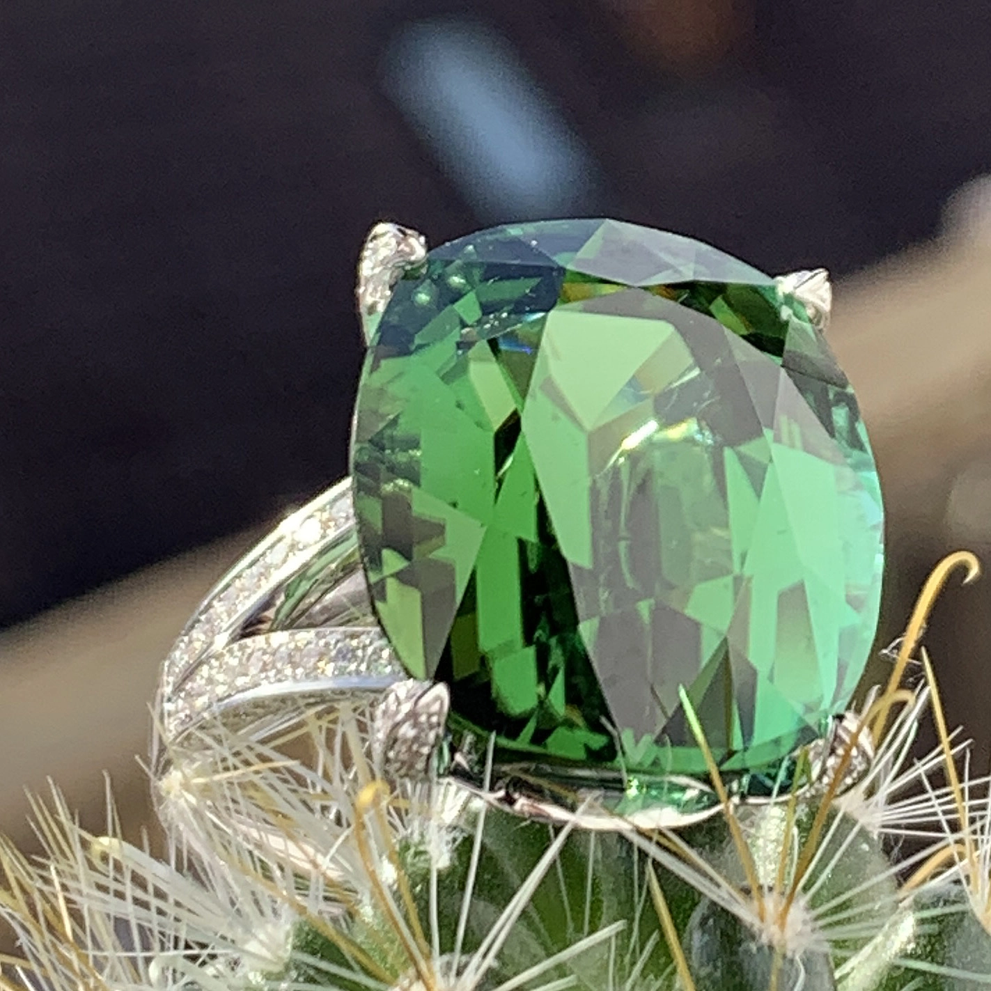 Turmalin Brillant Ring 23 ct 1.10 ct 750er Weissgold Afghanistan unbehandelt..ein Held Deiner Träume