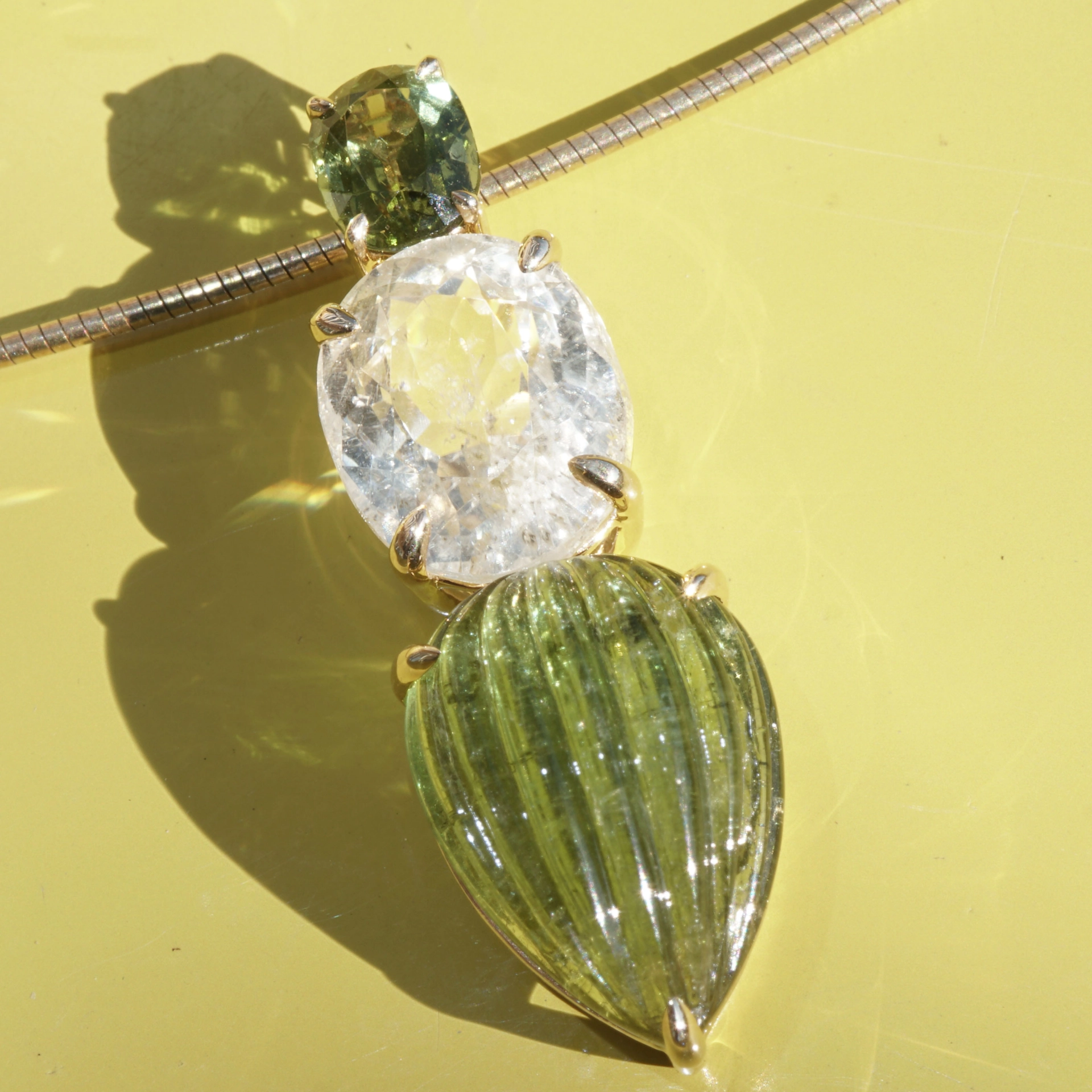 Turmalin Anhänger in 585er Gelbgold total ca. 17 carat...verliebt in die Farbe Grün