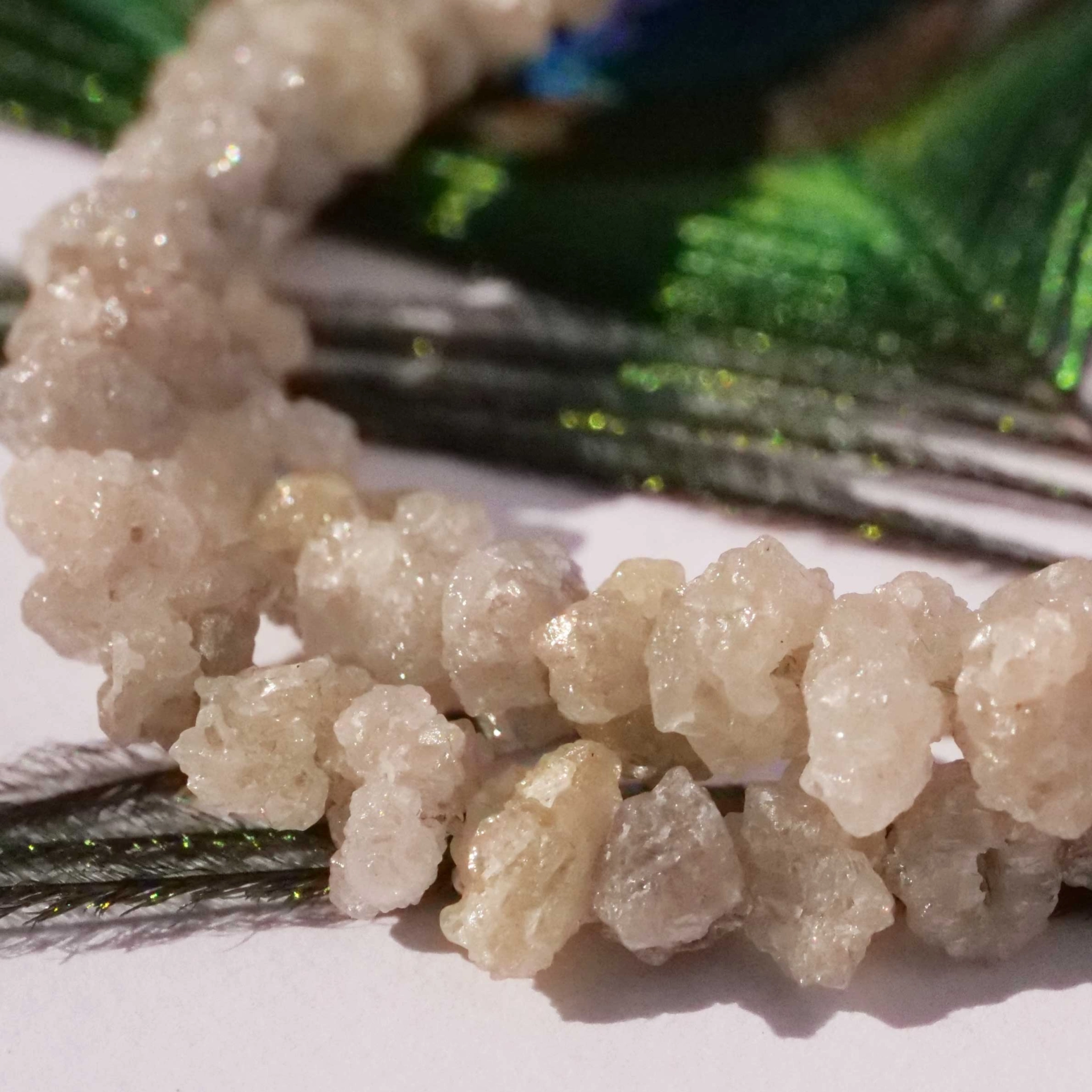 Diamant Rohstein Strang total 55 carat in den natürlichen Diamantfarben 5-6 mm D. .....kleine Komete