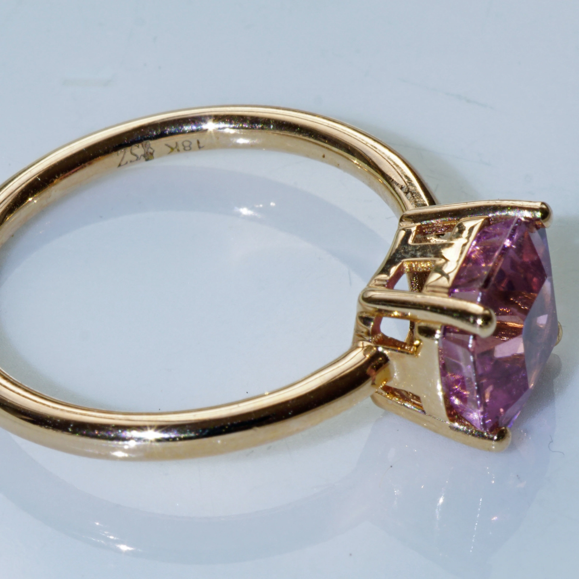 Turmalin Ring 750er Rosegold 2.36 ct grandiose Fliederfarbe Pink Bläulich AAA+