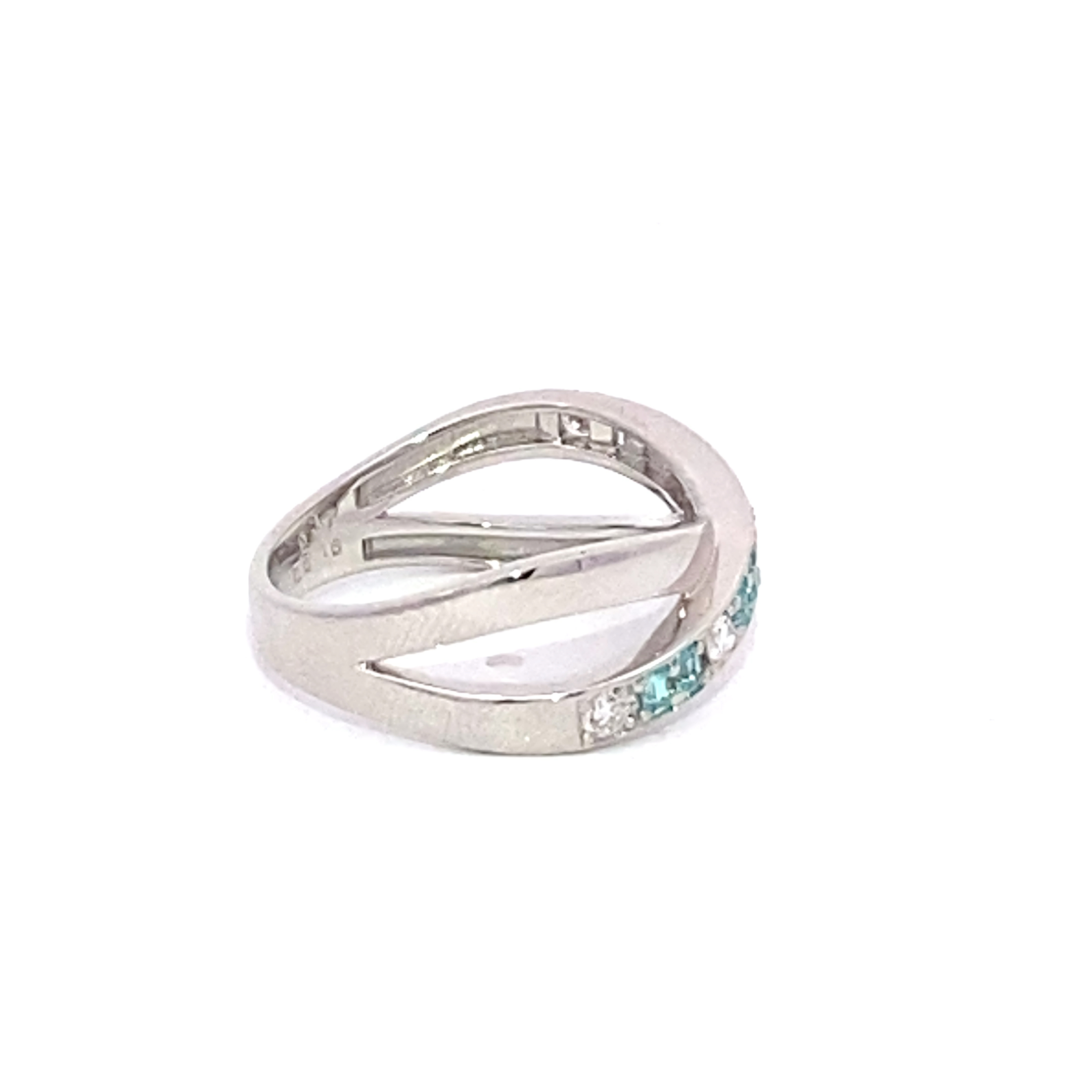 TOP Selection Paraiba Brillant Ring 0.17 ct 0.16ct 950er Platin mit besonders reinen Edelsteinen