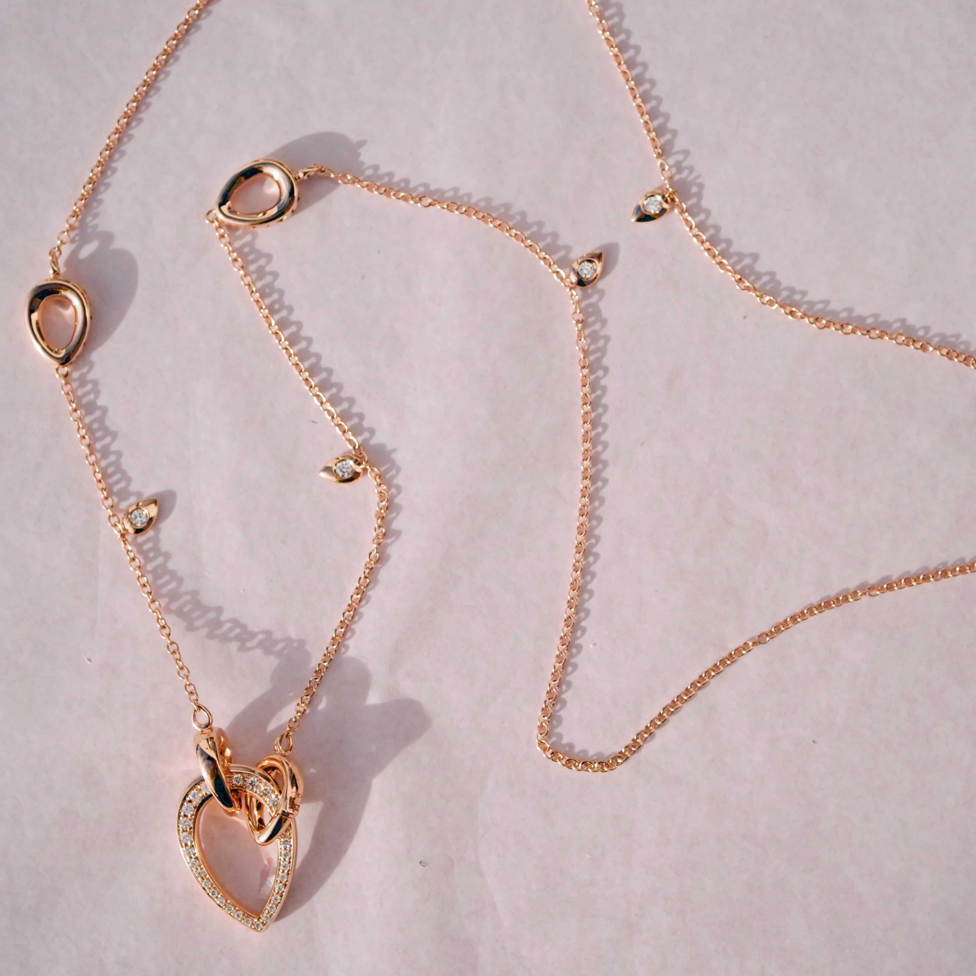 Brillant Collier 750er Rosegold 0.71 ct TW VS ...Bella Italia...hochwertige moderne Kette in 74 cm