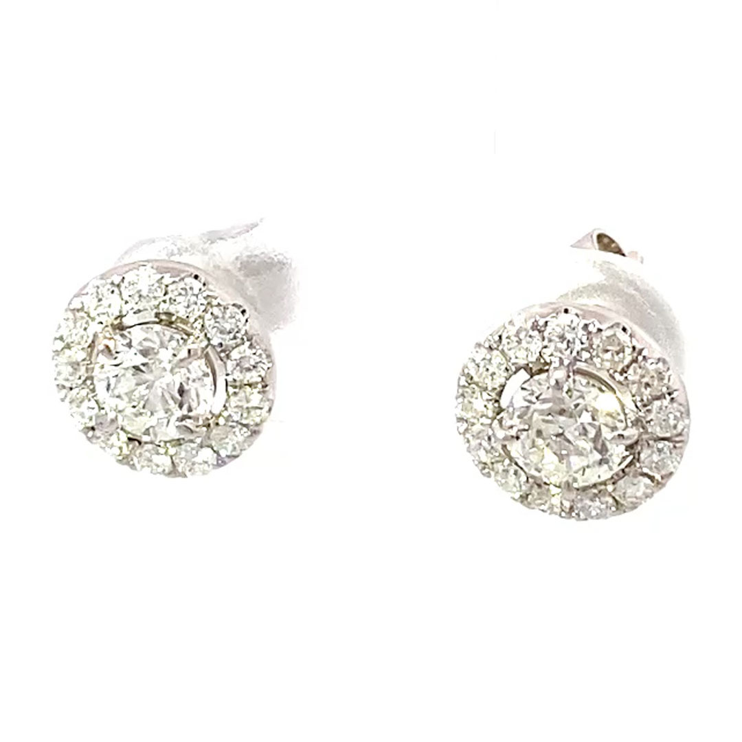 GIA zertifizierte 1.46 ct TW / VVS-VS Brillant Ohrstecker 750er Weissgold 9,2 mm Durchmesser