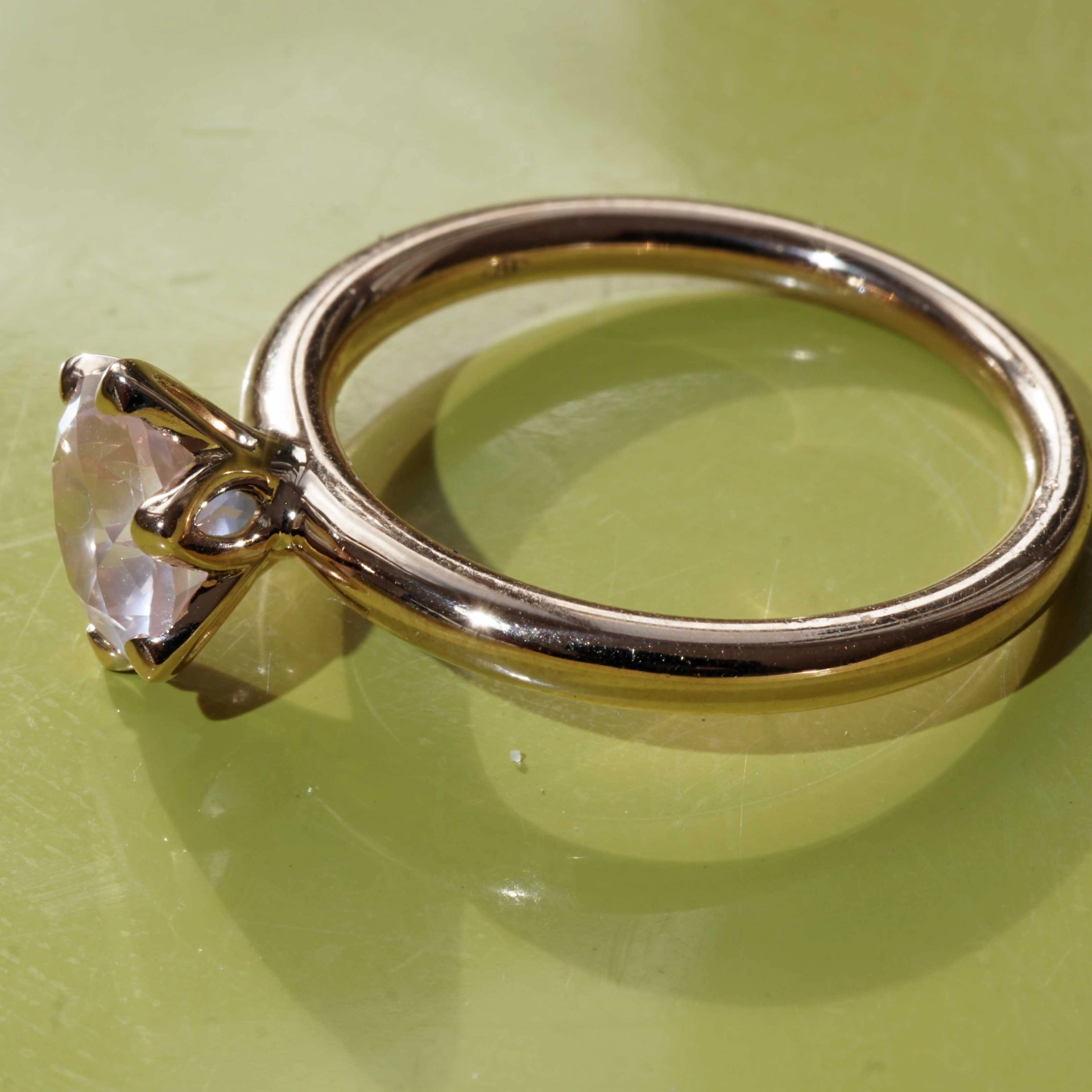 Bestseller Kombinationsring..Rosenquarz Ring in 750er Rosegold hergestellt in Valenza...toll massiv