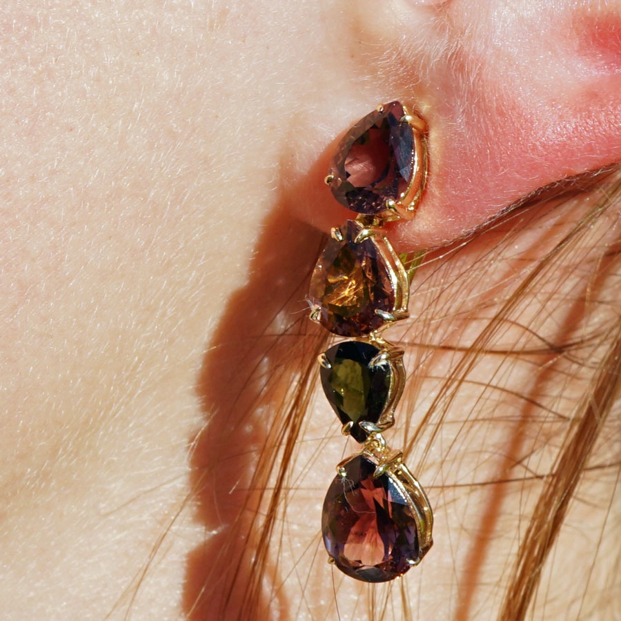 Turmalin Ohrhänger 750er Gelbgold 14.68 ct