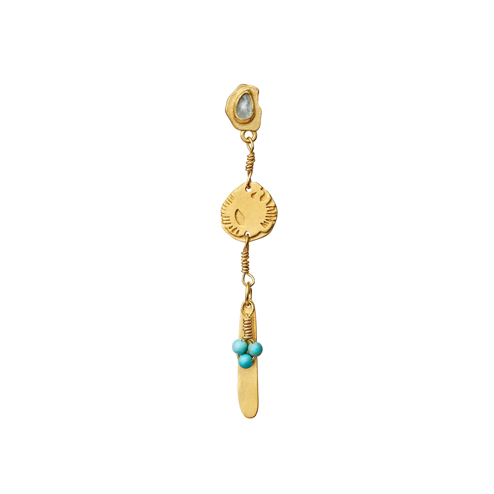 Hals Chakra Ohrringe aus der Chakra-Kollektion von Maanesten Silber vergoldet