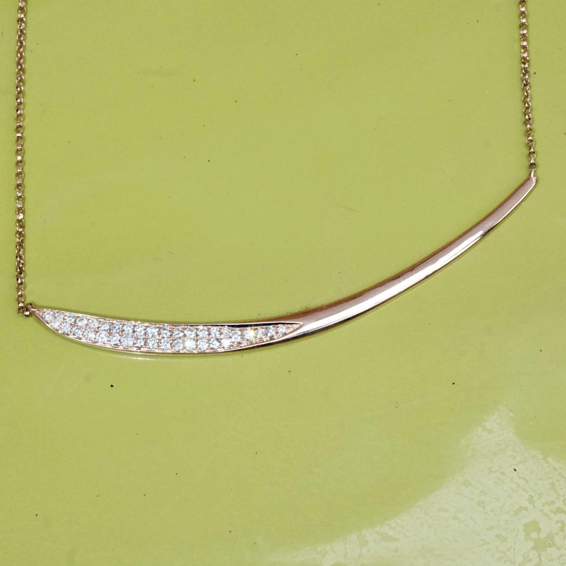 Brillant Collier 0.35 ct 750er Rosegold 36 Vollschliff Brillanten elegantes modernes Design