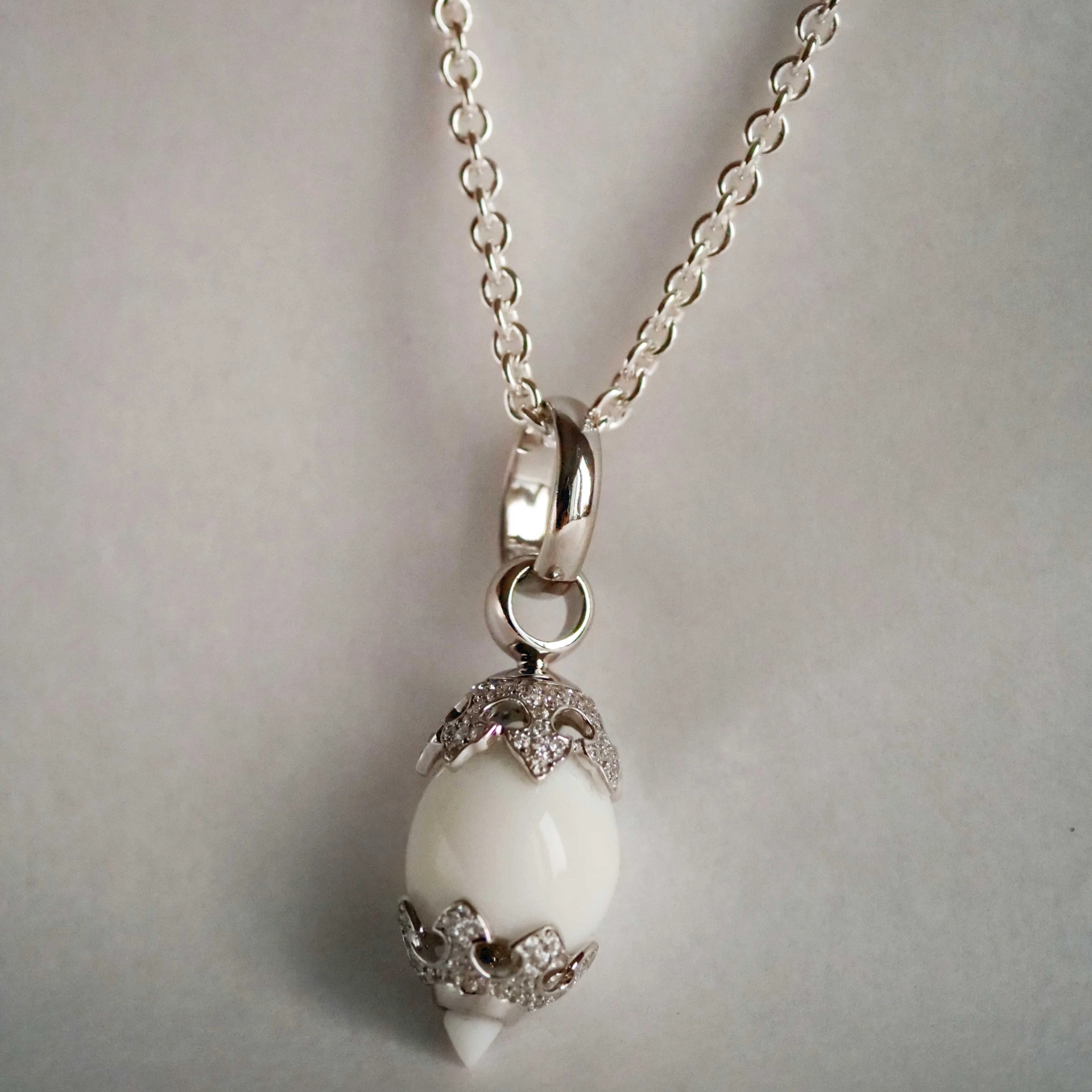 Original Chilango Anhänger Crystal Light White Onyx white Circonia 925er Silber