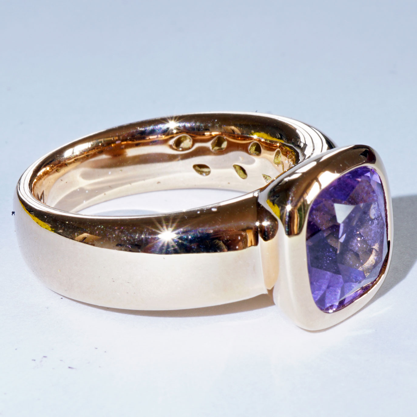 Amethyst Ring 750er Rosegold Valenza .....bella Italia....kleiner Kardinalring...so trendy